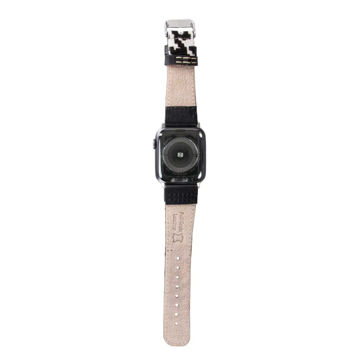 Black Leopard Print Leather Sport Band for Apple Watch - Stylish & Durable Replacement Strap for Workouts, Running & Everyday Wear