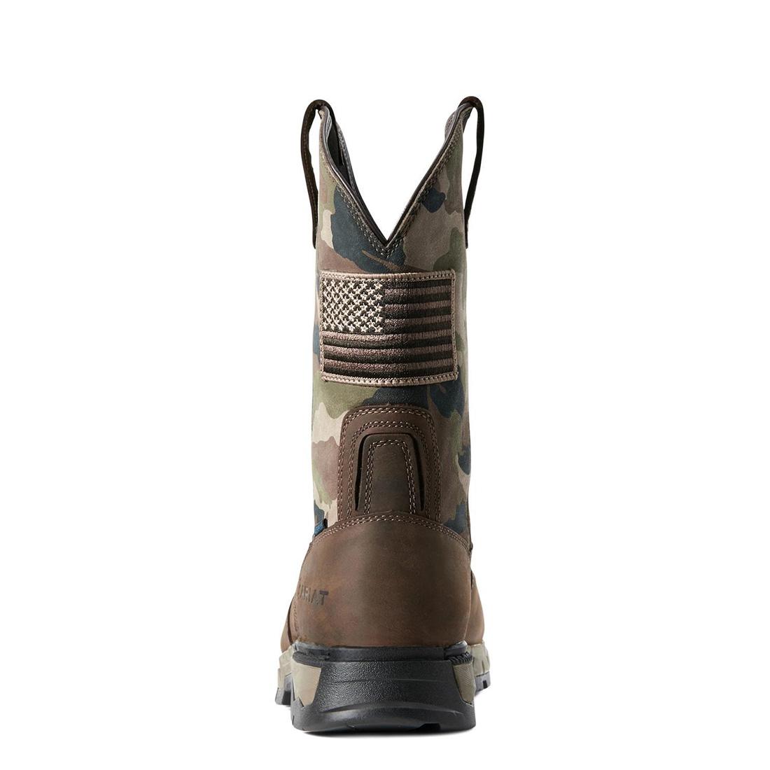 **Rebar Flex Patriot Composite Toe Waterproof Work Boots for Men - Dark Brown - Slip Resistant & Comfortable for Construction, Hiking & Outdoor Work**