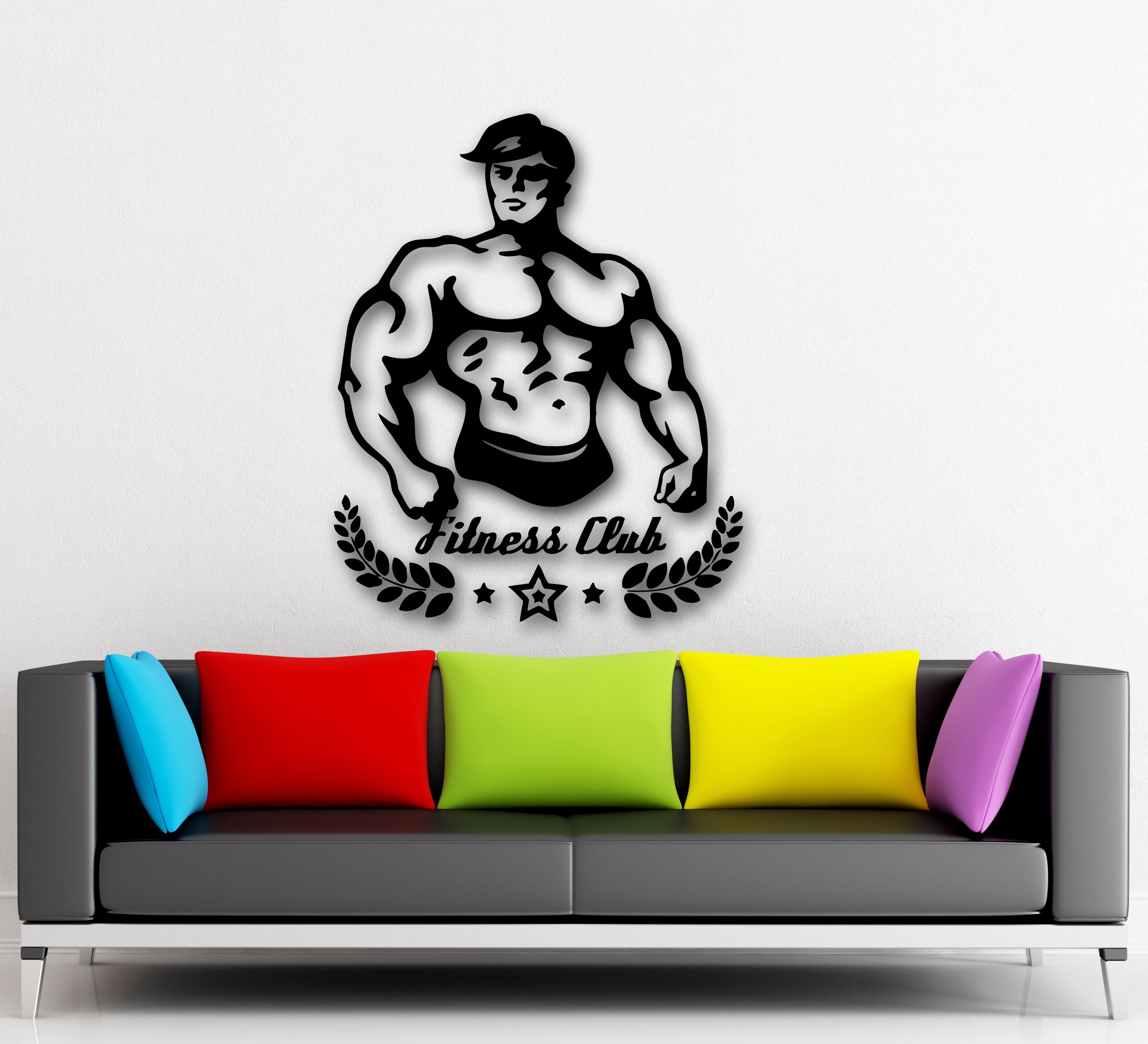 Vinyl Wall Decals for Gym & Fitness - Iron Bodybuilding Mr Universe Motivational Stickers (IG1076) | Perfect for Home Gym, Workout Room & Fitness Studio Decor