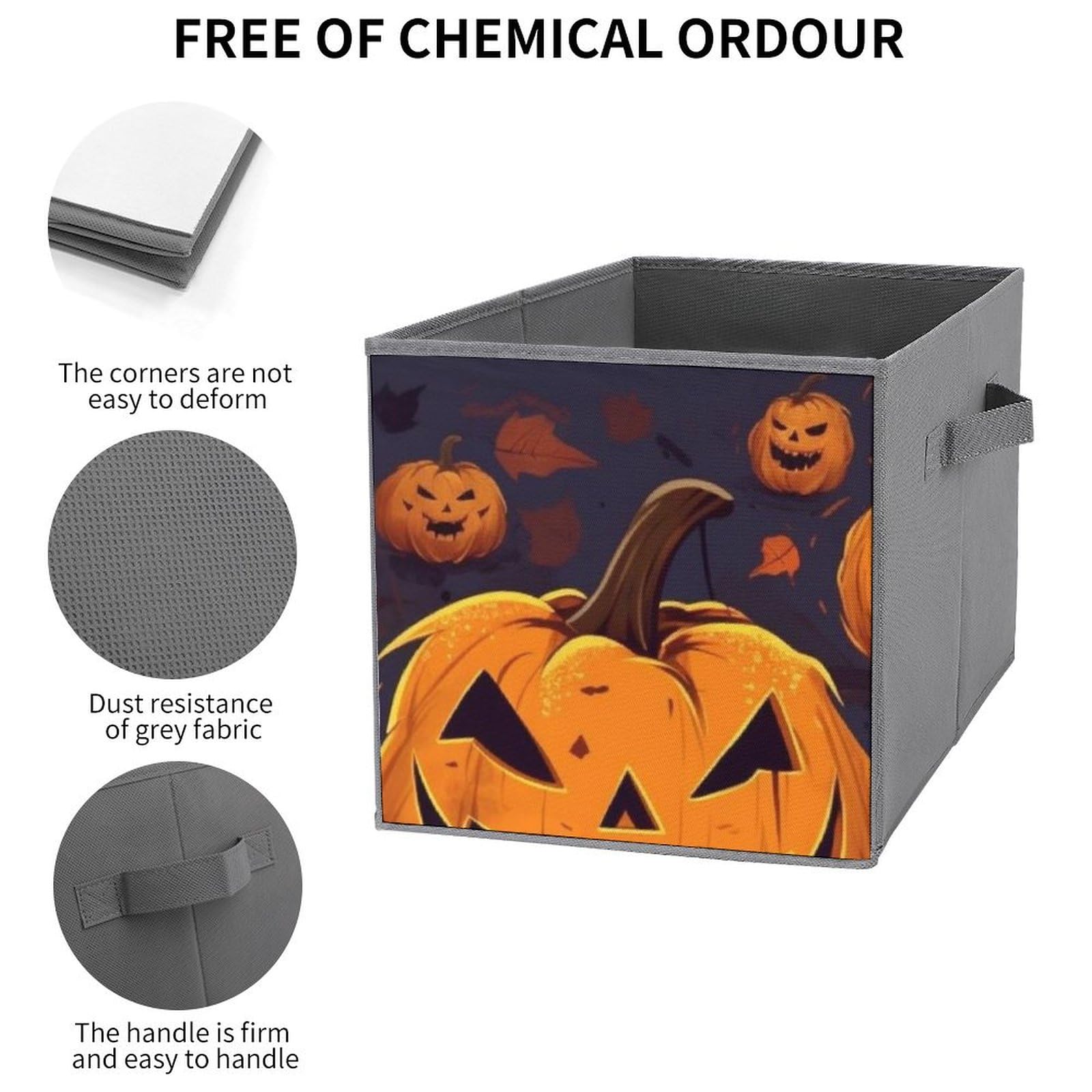 6-Pack Collapsible Halloween Pumpkin Storage Bins with Handles - Large Closet Organizer Baskets for Clothing, Houseware & Seasonal Decor | Perfect for Home Organization, Closet Storage & Holiday Decorations