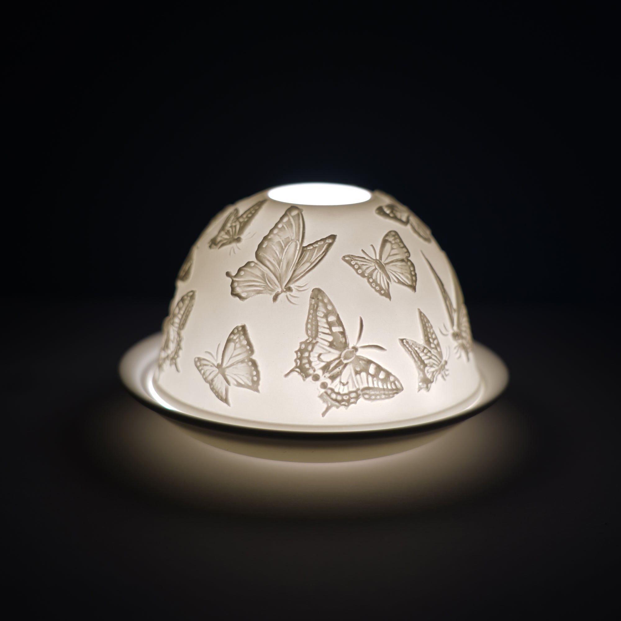 Elegant Candle Holder - Glass Tealight Dome with Butterfly Design for Home Decor, Wedding Centerpieces & Romantic Ambiance