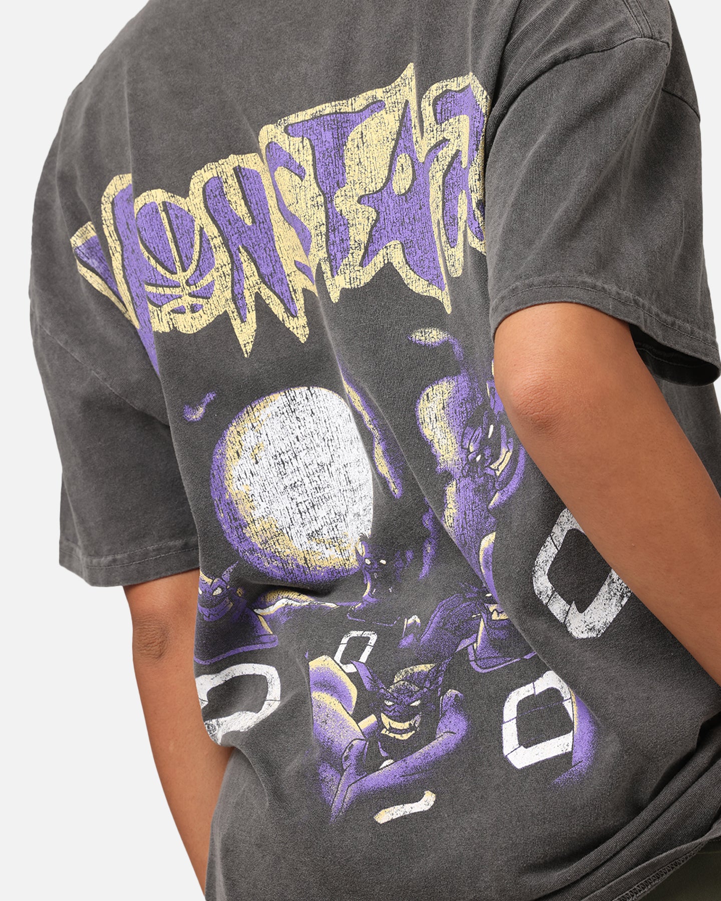 Vintage Space Jam Monstars Heavyweight T-Shirt - Black Wash | American Thrift Style | Perfect for Basketball Fans & 90s Retro Fashion Lovers