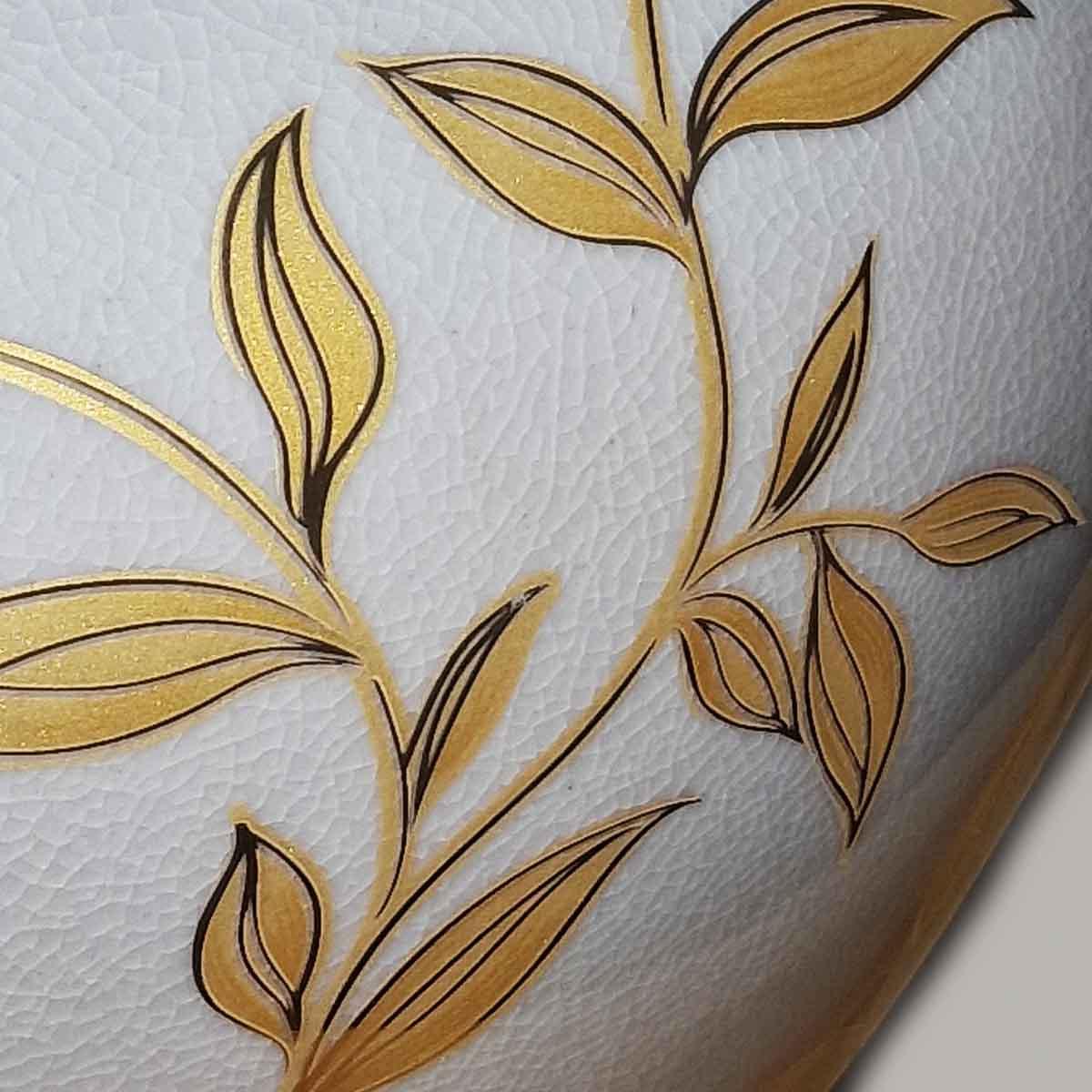 Elstead Lighting Brown & Gold Ceramic Table Lamp with Leaf Design - Perfect for Living Room, Bedroom, or Office Decor