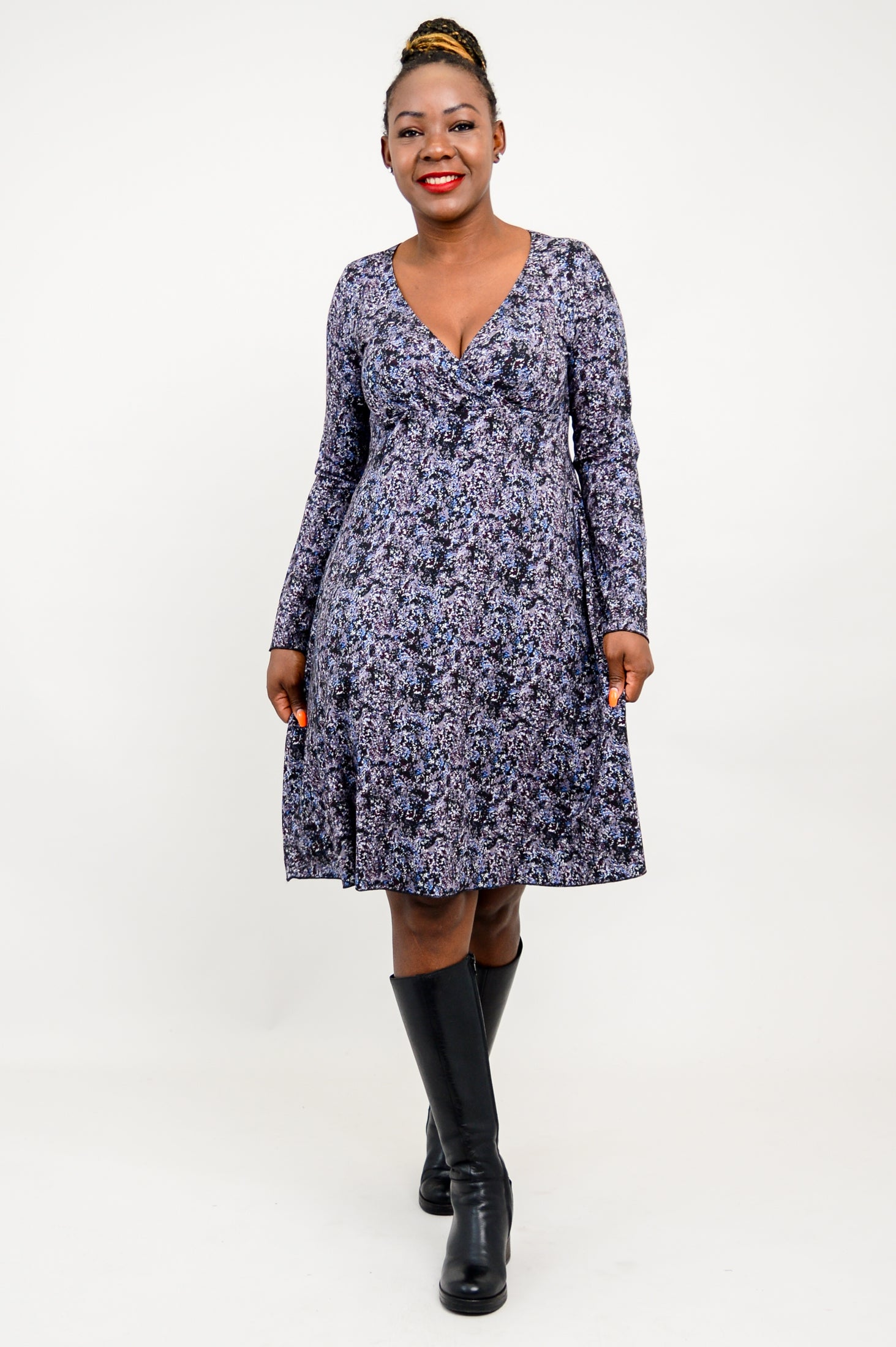 Denver Dress in Blue Space - Eco-Friendly Bamboo Fabric - Perfect for Casual Outings & Summer Vacations