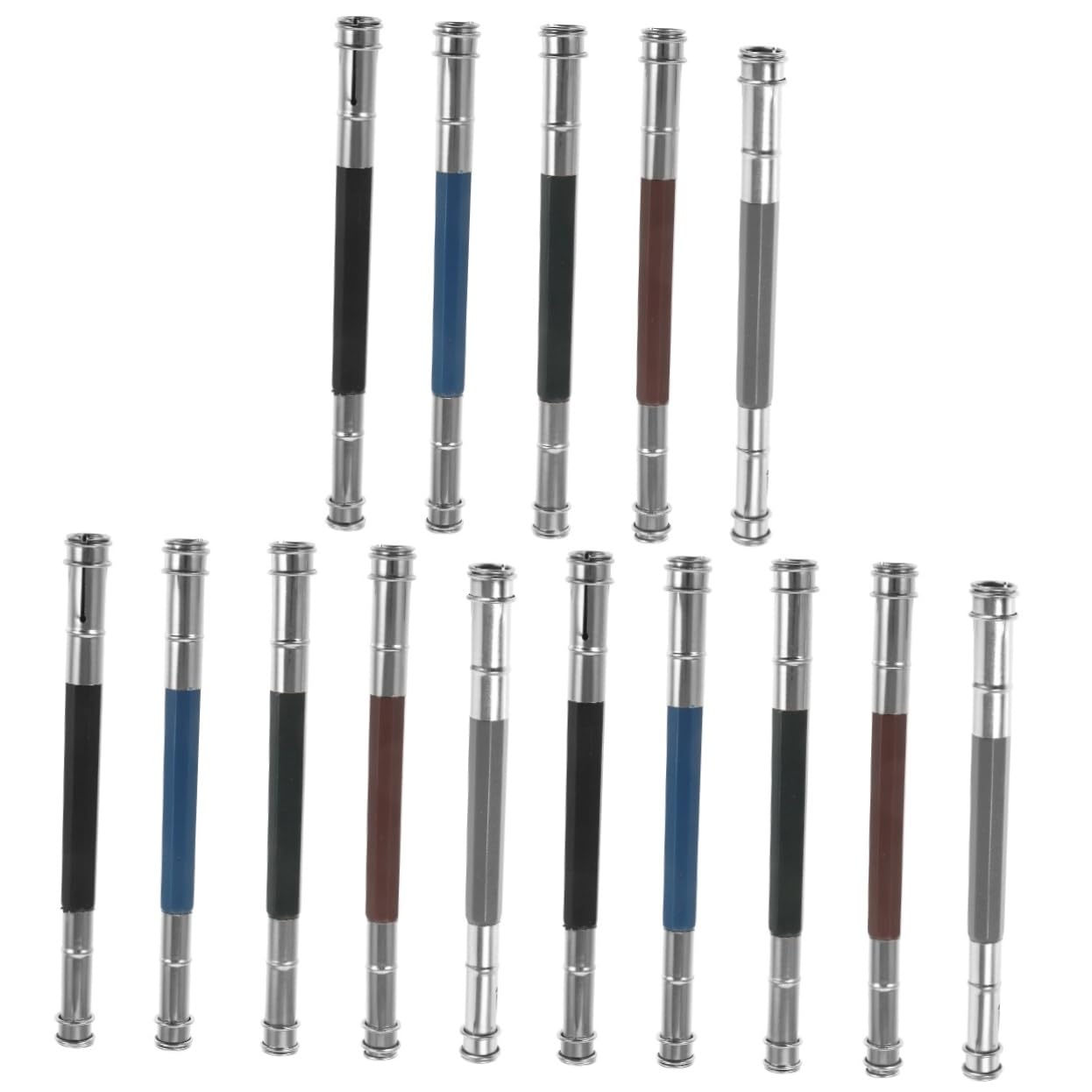HAPINARY 15-Piece Stainless Steel Artist Pencil Extender Holder Set - Professional Drawing Tool for Sketching, Shading & Fine Art - Perfect for Artists, Students & Crafters