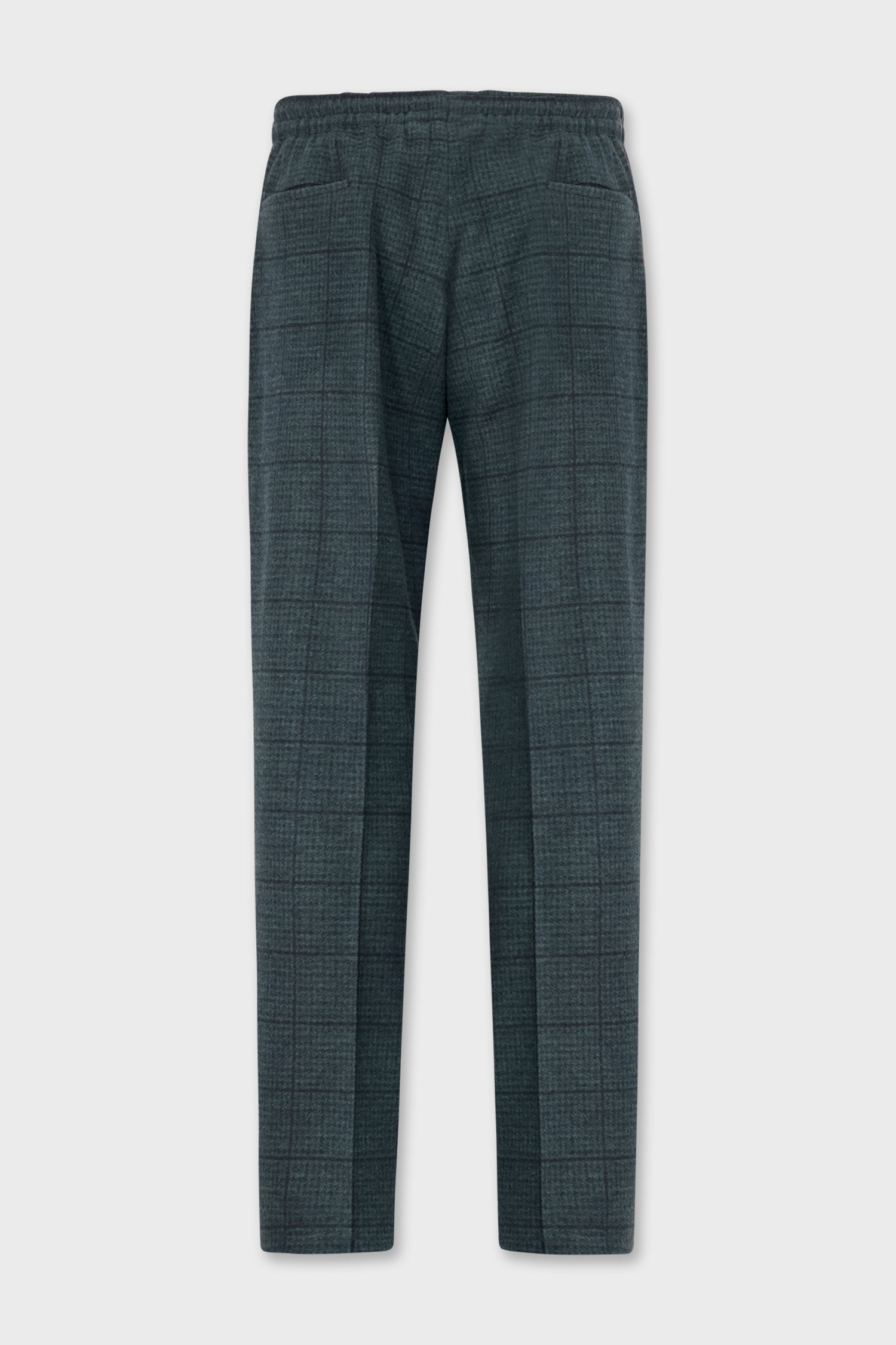 Premium Kiton Green Plaid Wool Trousers for Men - Classic Business Casual Pants for Office, Wedding & Formal Events