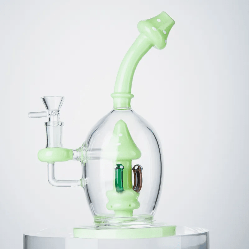 Premium Borosilicate Glass Mushroom Bong - Handcrafted Hookah Pipe for Smooth Smoking | Lightweight & Portable Design | Perfect for Home Use, Parties & Outdoor Adventures
