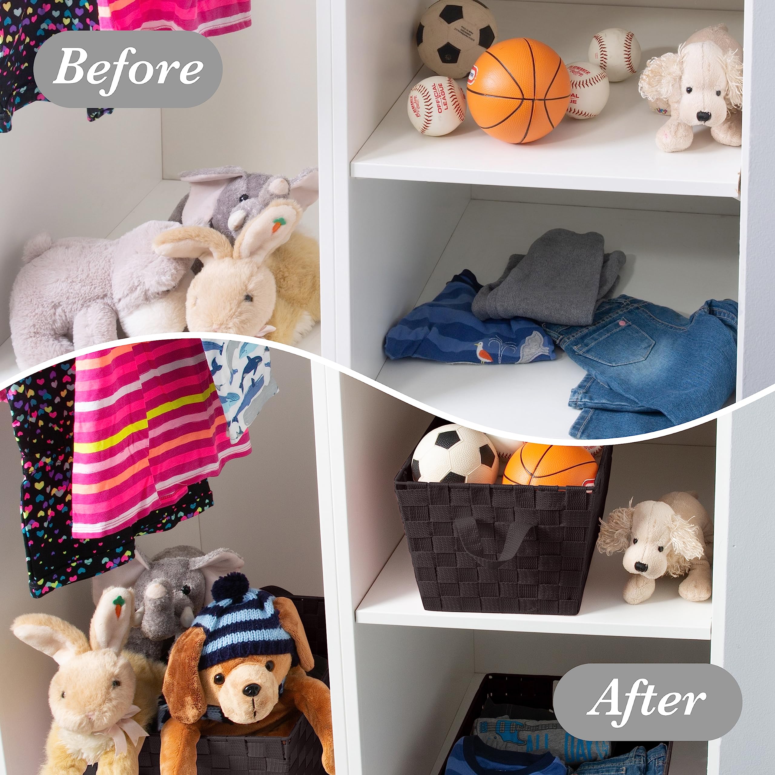 Simplify Storage Basket - Chocolate Brown Organizing Bin for Home, Office & Nursery | Perfect for Toys, Books & Clothes Organization