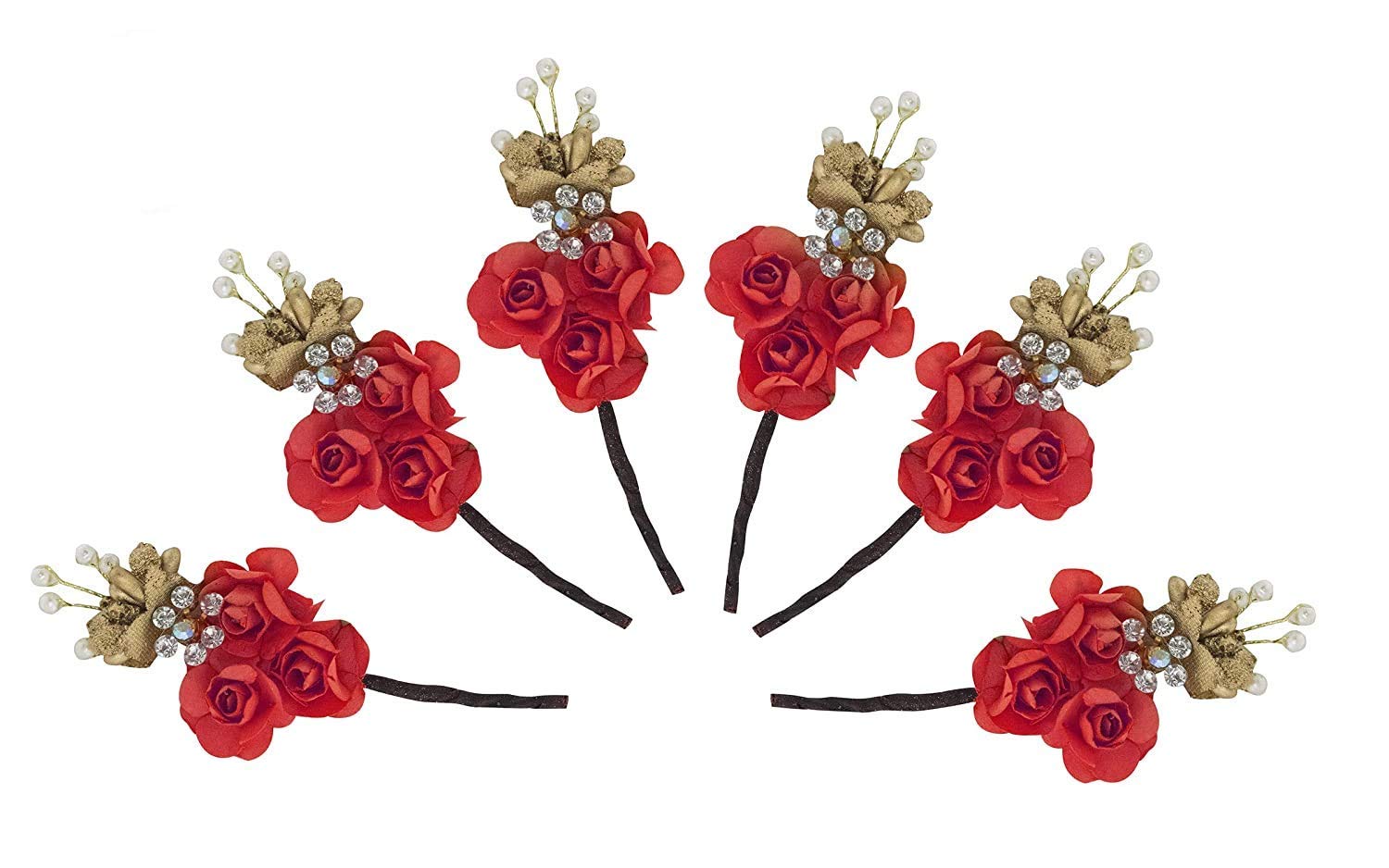 Silver Juda Bun Pins for Hair - 15g Floral Hair Accessories for Women | Perfect for Buns, Updos & Special Occasions