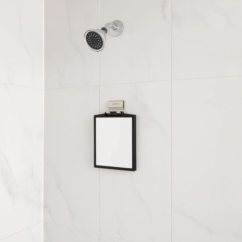 Doppio 3x Magnification Double Sided Fog-Free Shower Shaving Mirror - Black - Perfect for Bathroom, Gym & Travel Use