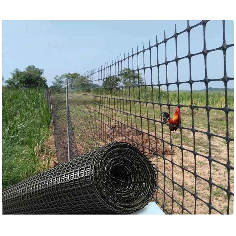 Black Plastic Mesh Fencing 1.5x5m - Heavy Duty Garden Barrier for Dogs, Rabbits & Deer Protection | Temporary Outdoor Plant Netting for Yards, Lawns & Vegetable Gardens