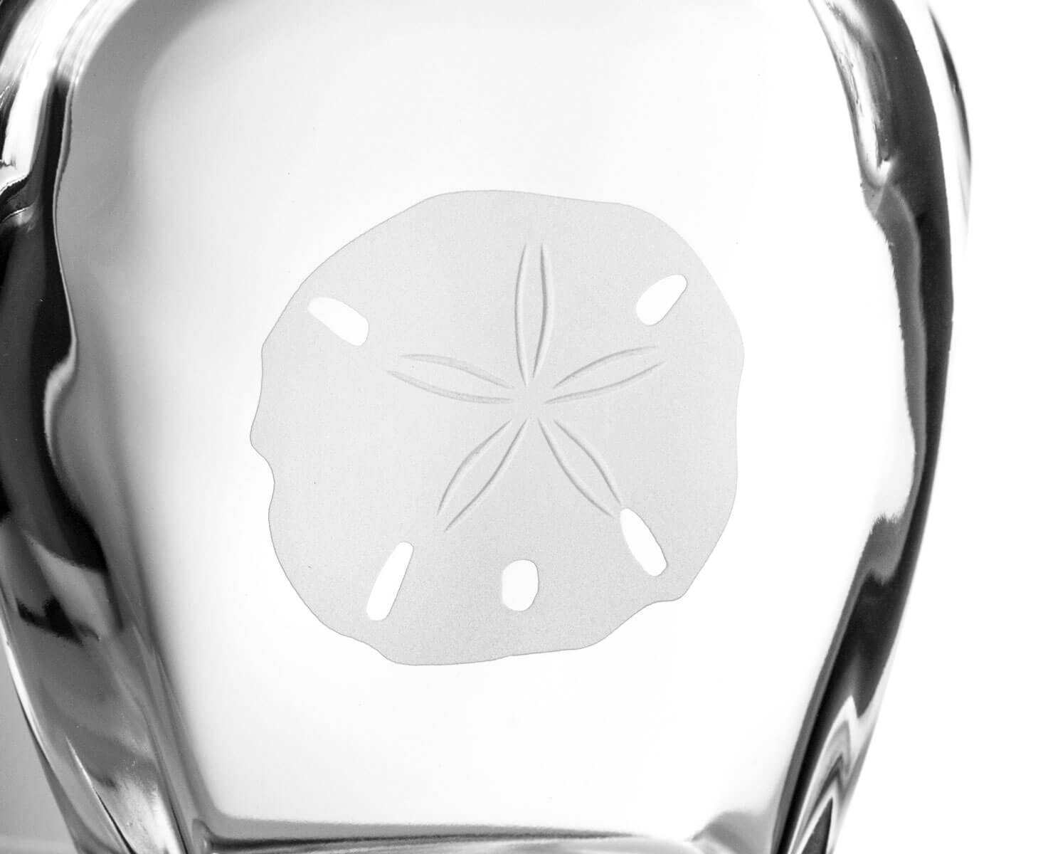 Premium Sand Dollar 23oz Whiskey Decanter Set - Elegant Glass Liquor Dispenser with Wood Stand - Perfect for Bourbon, Scotch & Gift Giving - Home Bar & Dinner Party Essential