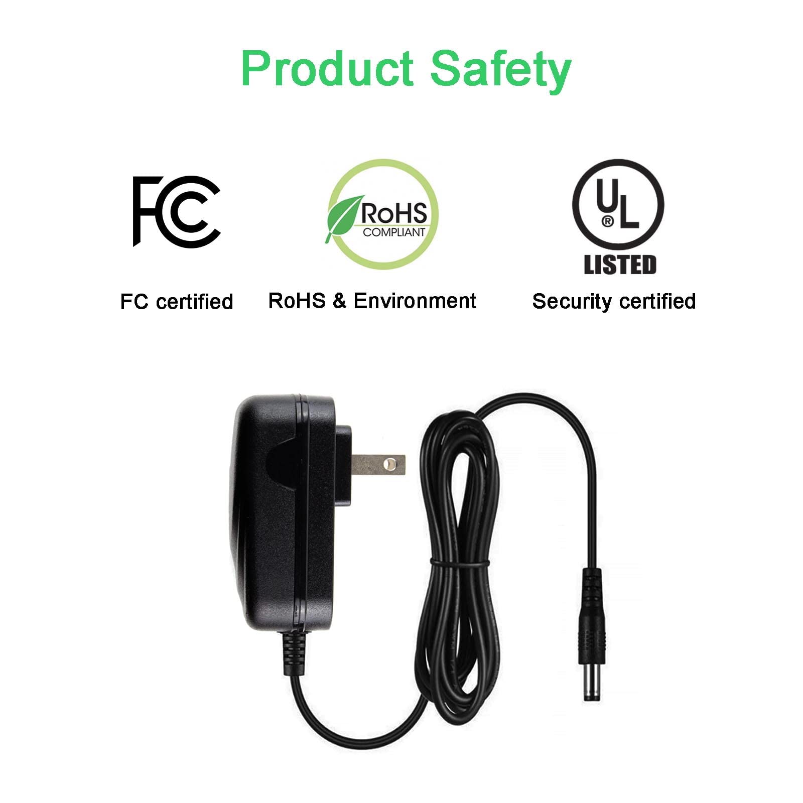 MyVolts 12V AC/DC Power Adapter Replacement for Sony SRS-XB3 Bluetooth Speaker - US Plug Wall Charger for Home, Office & Travel Use