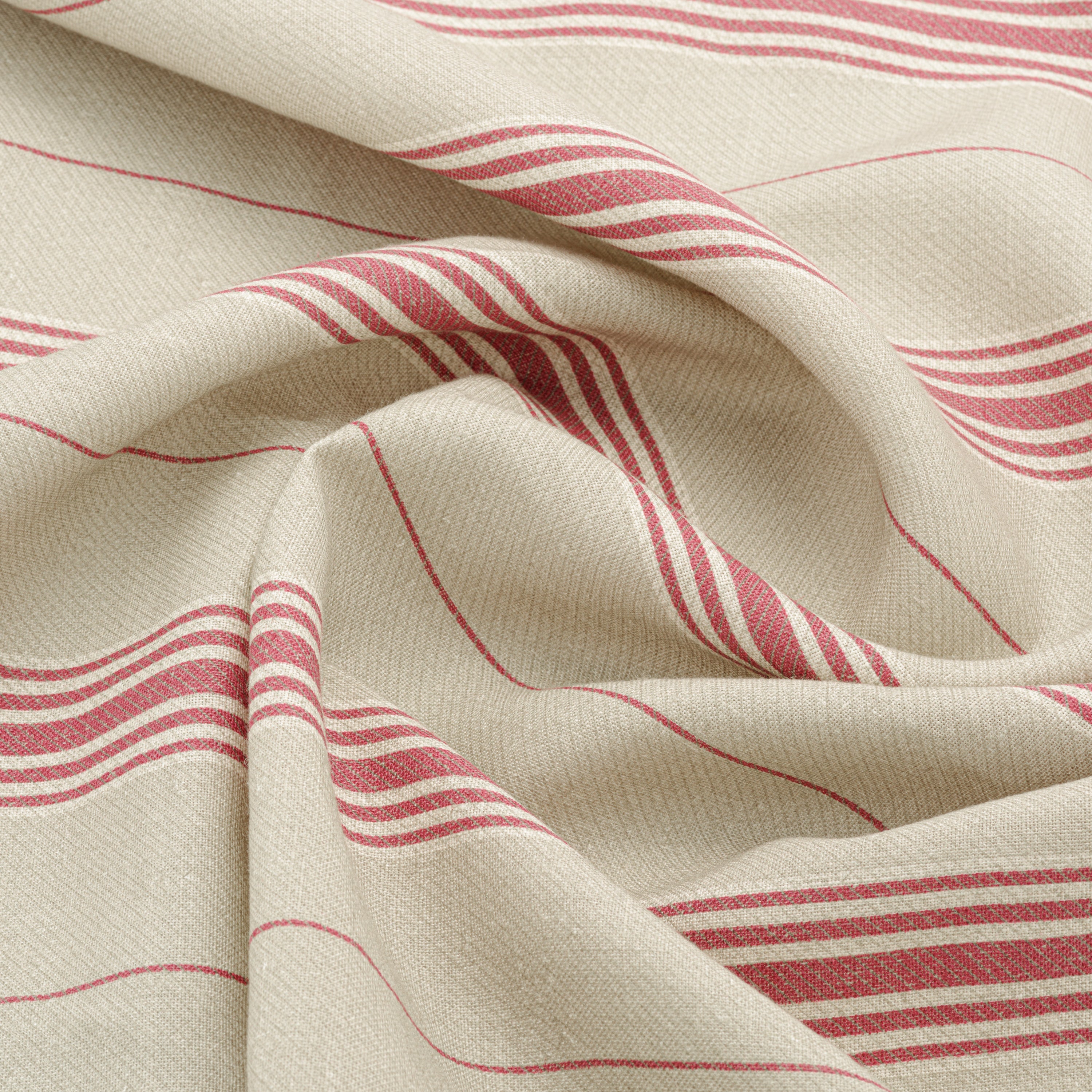 Vallon Stripe Linen Tablecloth - Elegant Red Cardinal Color for Dining Room & Kitchen Decor | Perfect for Dinner Parties, Holiday Gatherings & Home Styling