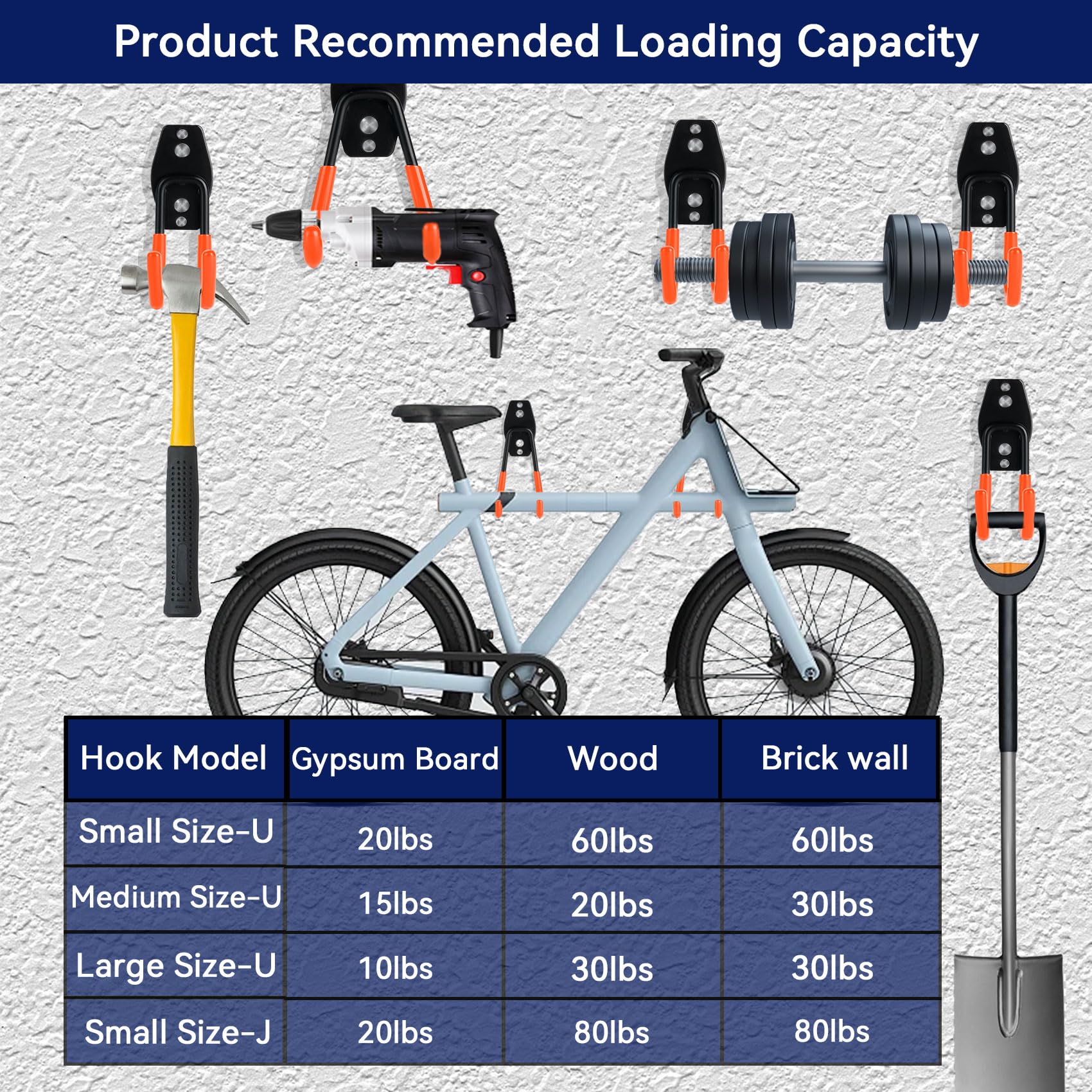 14-Pack Heavy Duty Garage Wall Hooks - Utility Hanging Hooks for Ladders, Bikes, Garden Tools & Storage Organization | Perfect for Garage, Shed & Workshop Organization (Black)