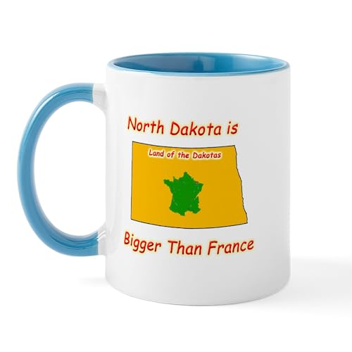 White/Blue Inside - North Dakota Is Bigger Than France Mug