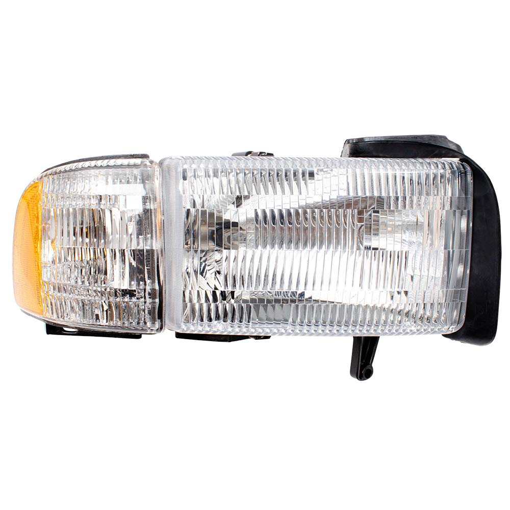 Brock Aftermarket Replacement Right Passenger Halogen Headlight & Corner Light Assembly - Compatible with [Vehicle Model], Perfect for Night Driving & Enhanced Visibility