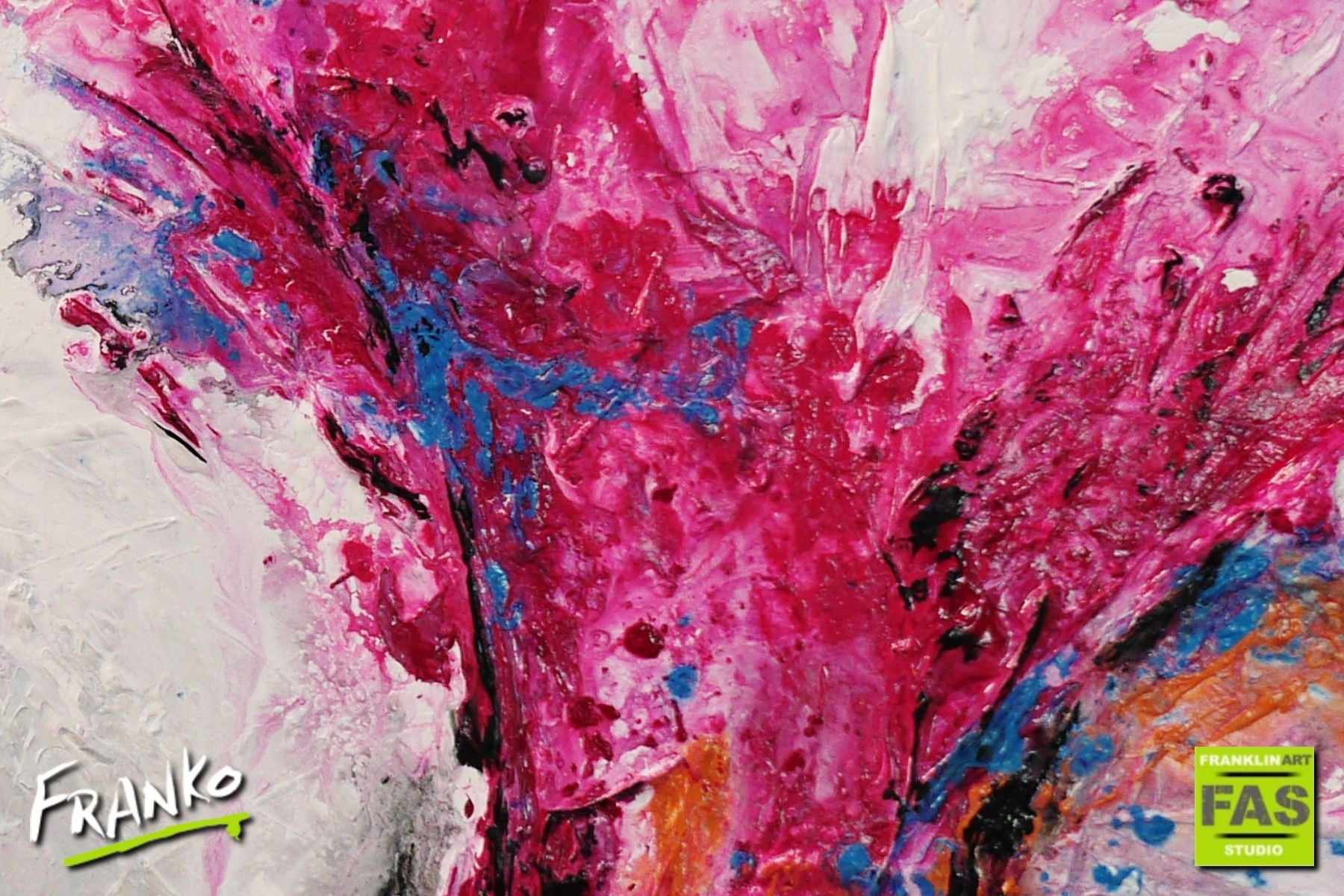 160cm x 100cm White Pink Abstract Floral Canvas Painting - Modern Home Decor for Living Room, Bedroom & Office Wall Art