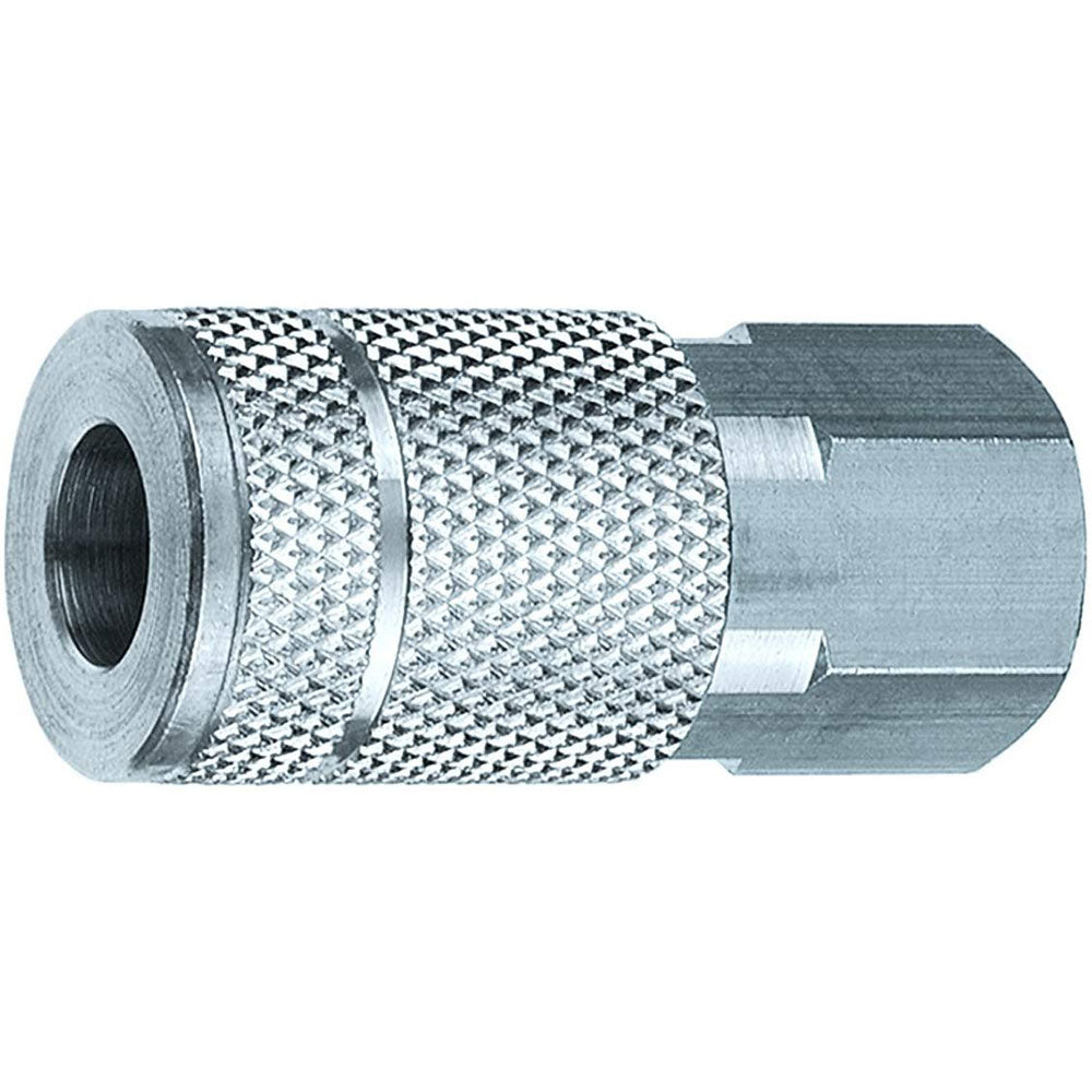 Amflo C10 1/2 Inch I/M/T Design x 1/2 Inch FNPT Steel Coupler - Heavy Duty Pipe Fitting for Industrial Plumbing and Hydraulic Systems