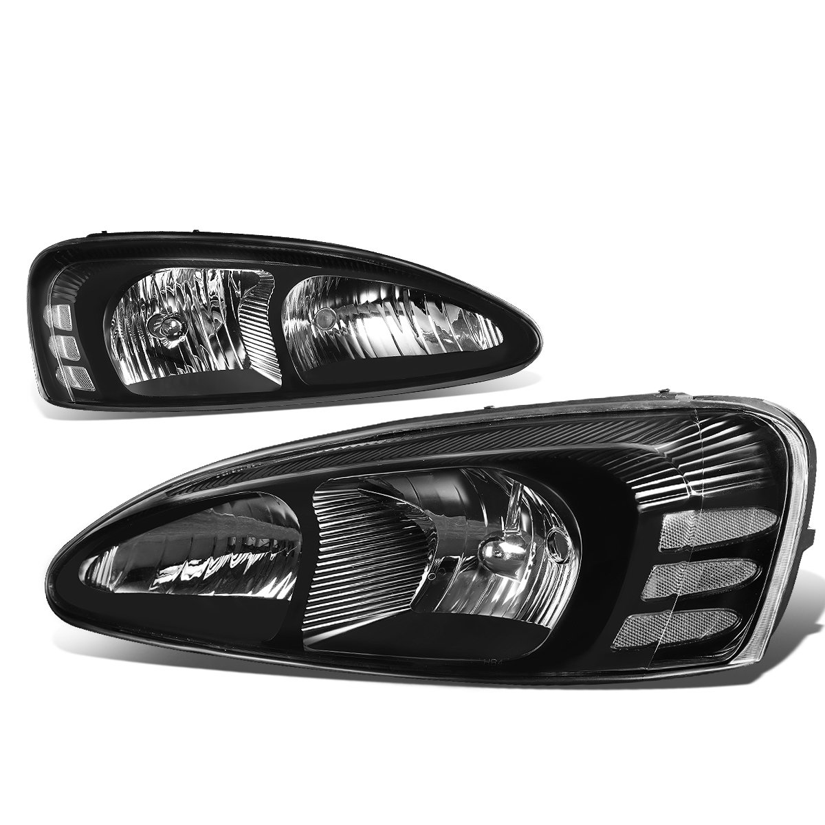 Auto Dynasty Headlights for 2004-2008 Pontiac Grand Prix - Halogen Replacement (Black Housing) for Night Driving