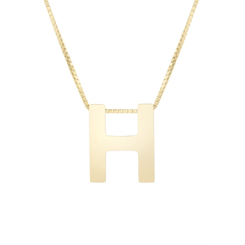 14K Gold Block Letter Initial Necklace - Personalized Monogram Pendant for Women - Perfect for Birthdays, Anniversaries & Gifts