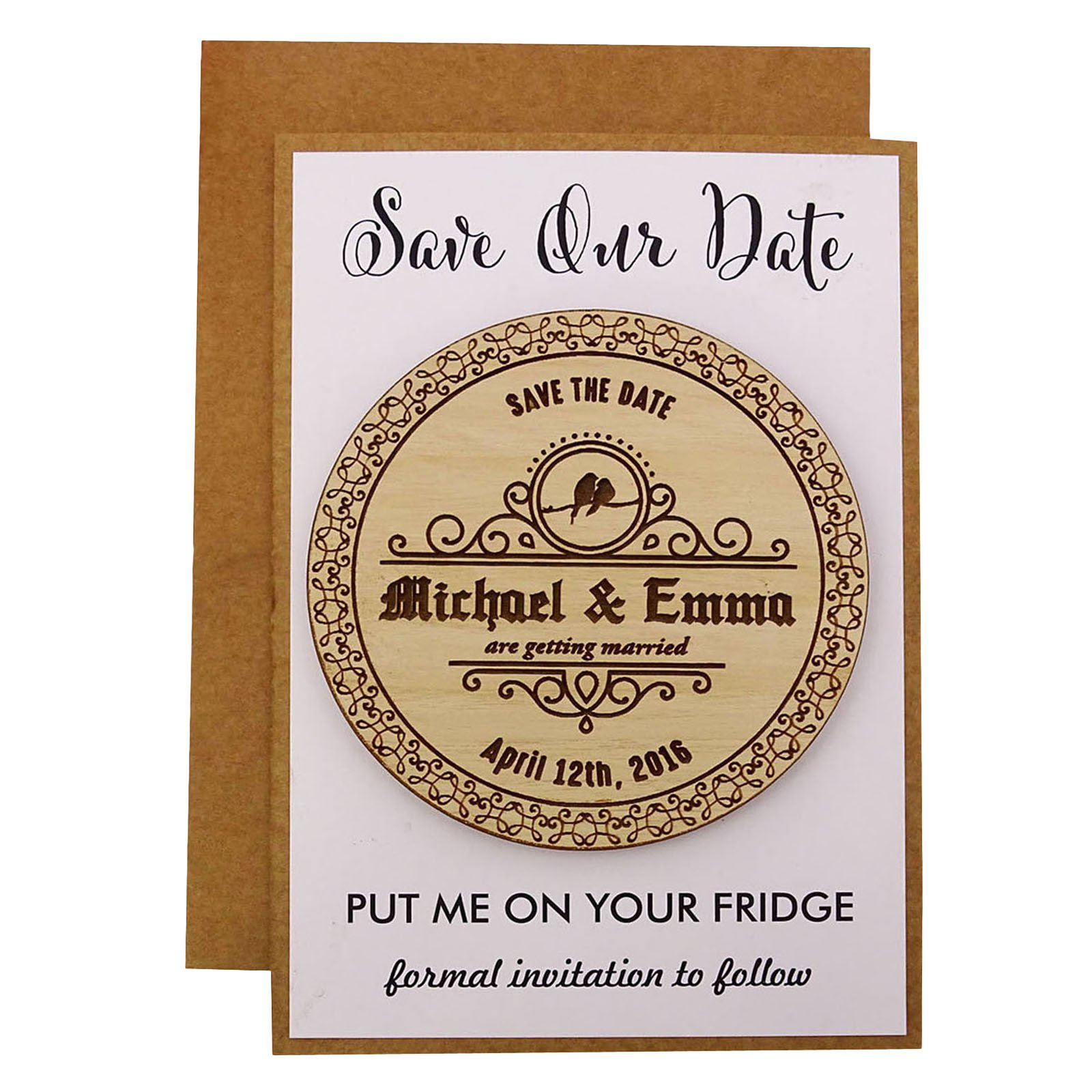 Custom Engraved Wooden Save The Date Magnets - Rustic Wedding Announcements - Personalized Wedding Invitations - Perfect for DIY Wedding Decor & Bridal Shower Gifts