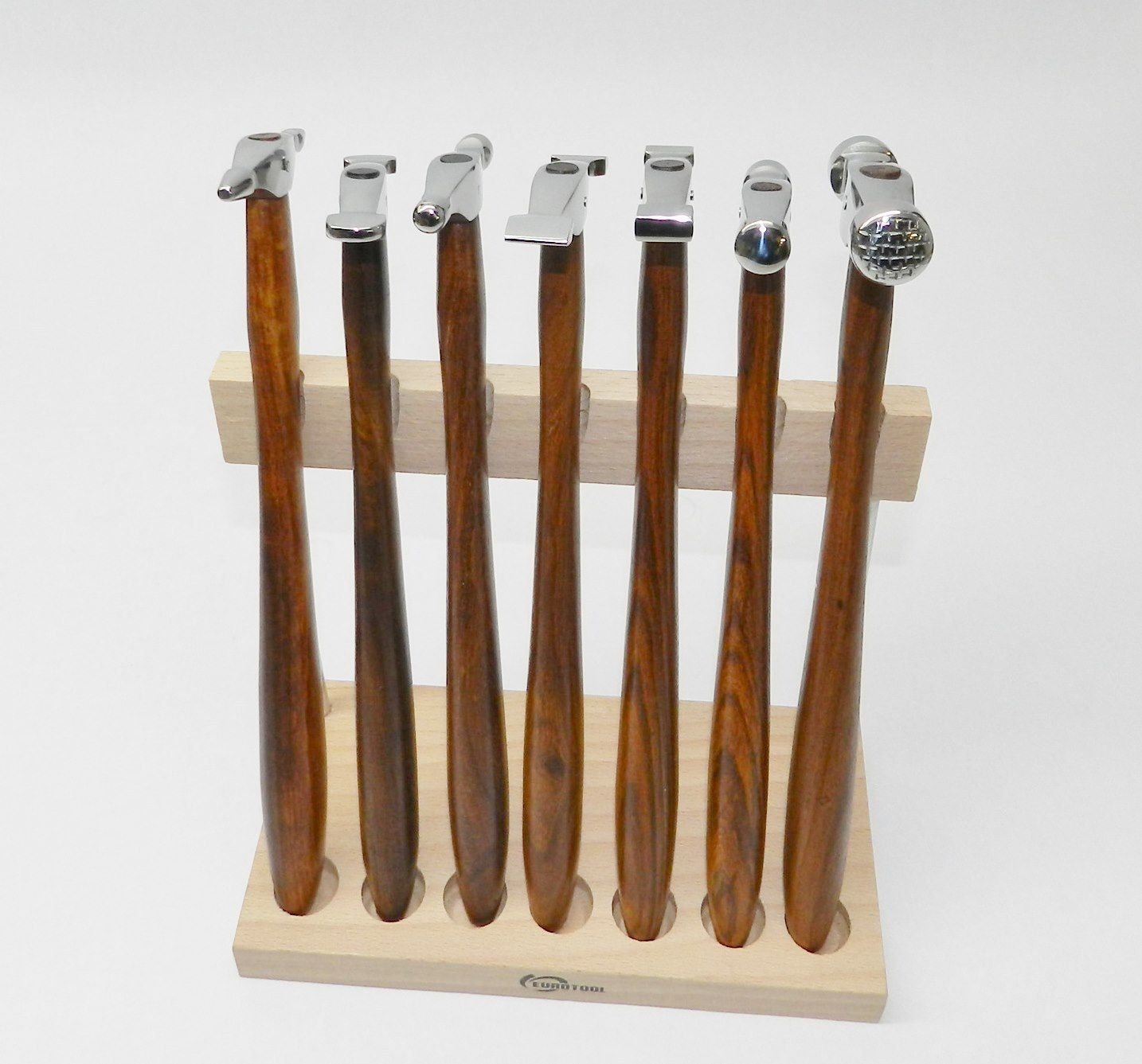 7-Piece Mini Hammer Set with Stand for Jewelry Making, Metalsmithing, Metal Forming & Shaping - Perfect for DIY Crafts, Jewelry Repair & Small Metal Projects by JTS