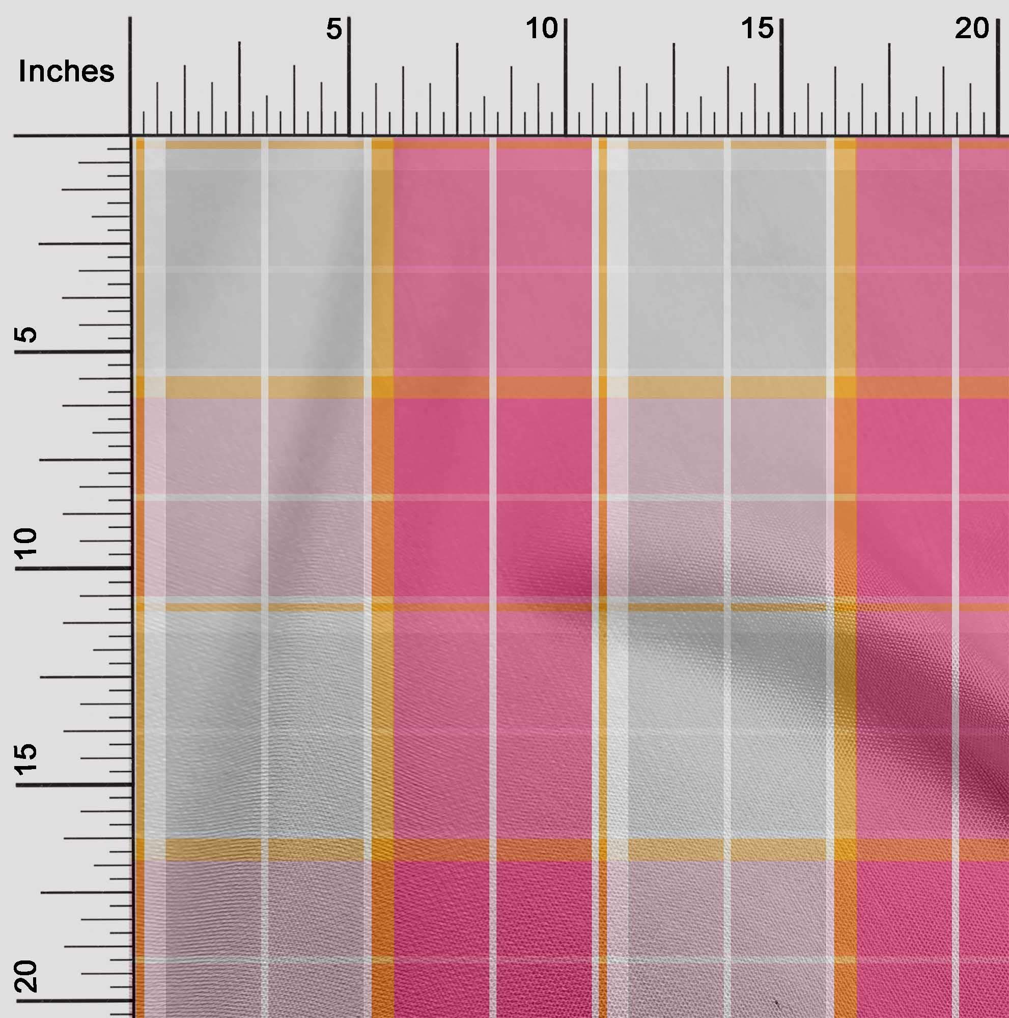 Premium 100% Cotton Poplin Fabric - Dark Pink Madras Check Dress Material, 42 Inches Wide by The Yard | Perfect for Summer Dresses, Skirts, and DIY Sewing Projects