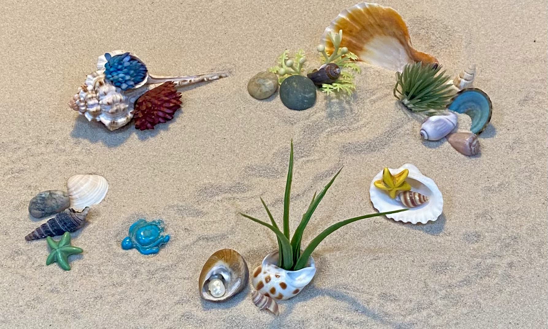 Instant Beach Vacation Desktop Terrarium Sandbox - Mini Zen Garden for Office Desk, Stress Relief Decor & Creative Gift Idea for Adults