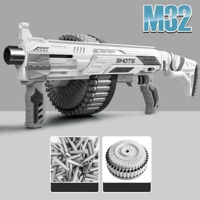 Fire Bull M32 Pyro Dart Blaster - High-Powered Foam Dart Gun Toy for Outdoor Nerf Battles, Backyard Games & Team Competitions