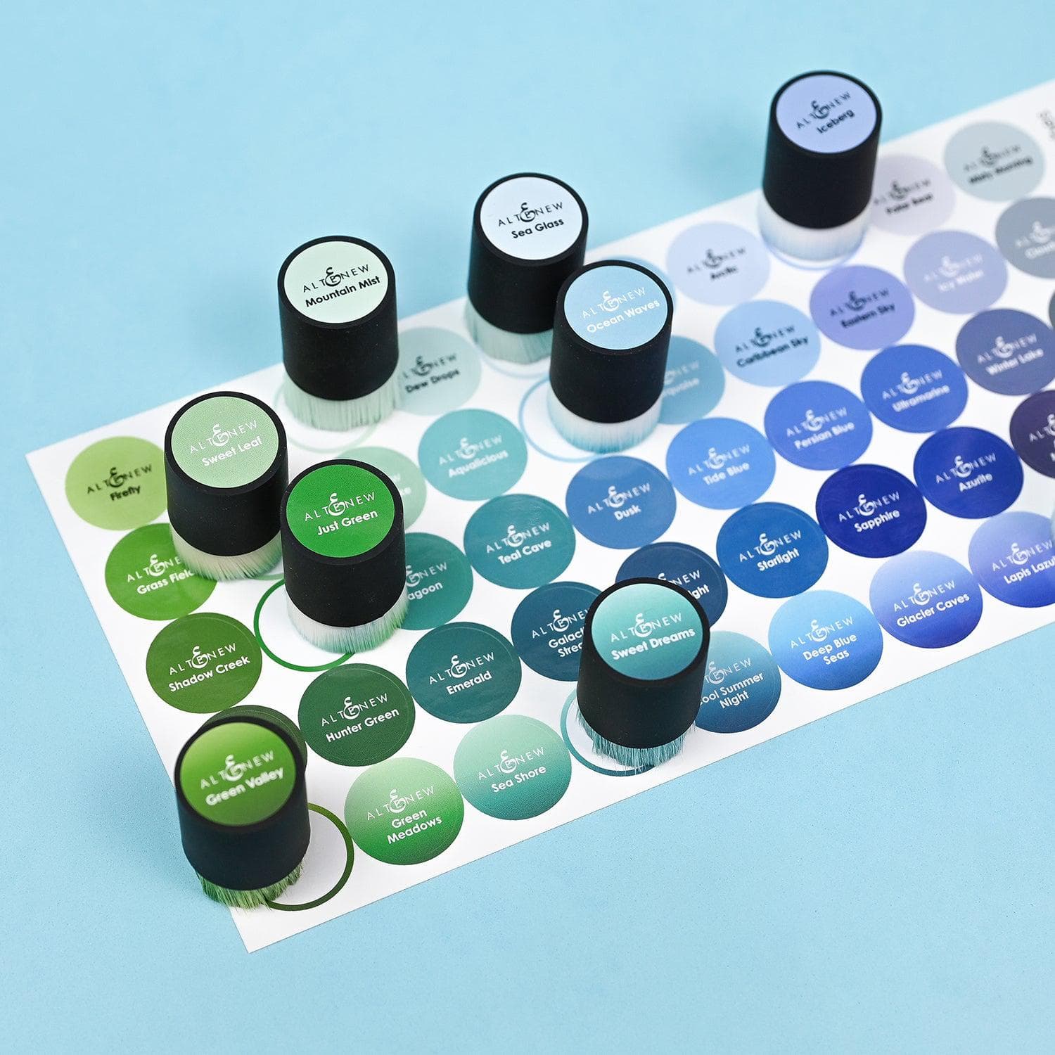 Small Ink Blending Brush Label Set - 4 Sheets of All Crisp Dye Ink Colors for Card Making & Scrapbooking