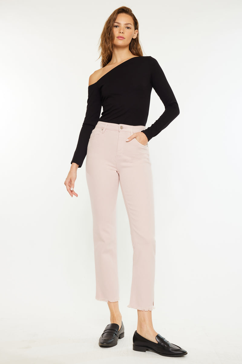 Tiana High Rise Slim Straight Jeans for Women - Stretchy Denim Pants, Comfortable & Flattering Fit - Perfect for Casual Wear, Office, and Night Out