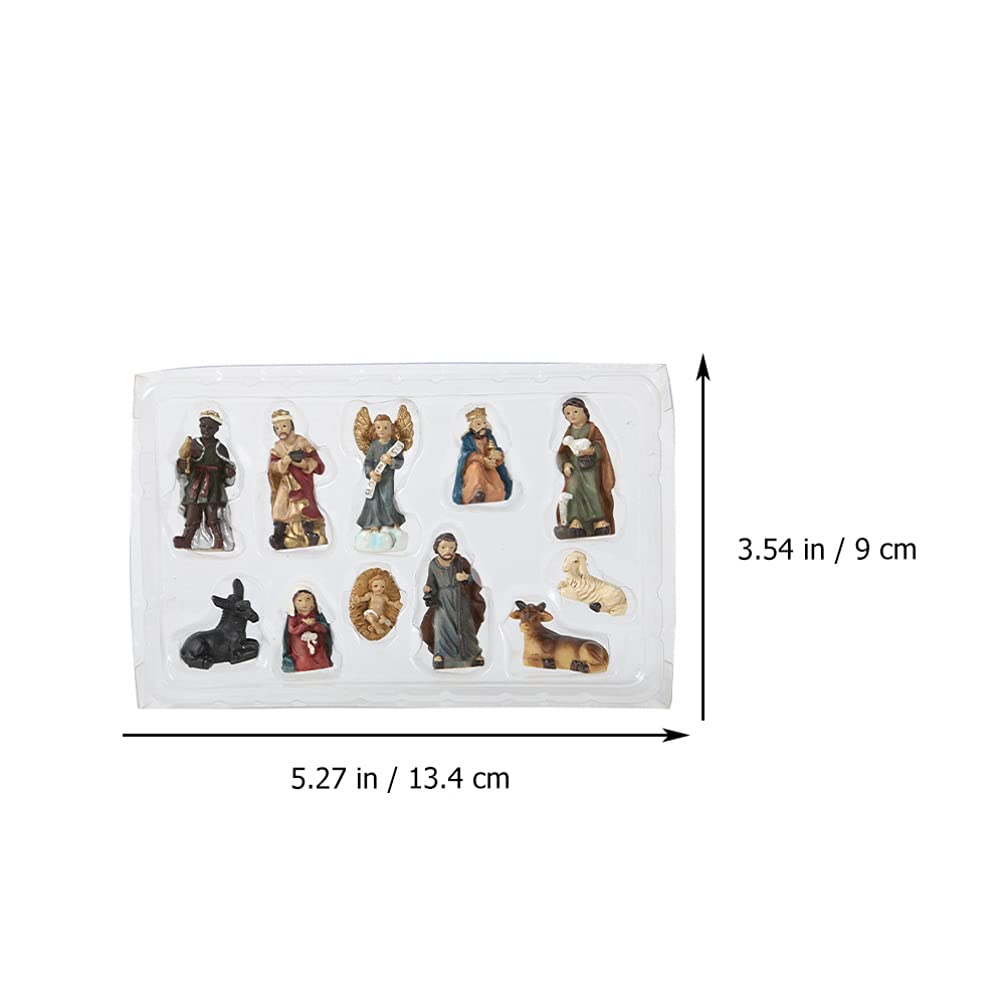 Nativity Scene Figurine Set - Holy Family Resin Statue for Christmas Decor
