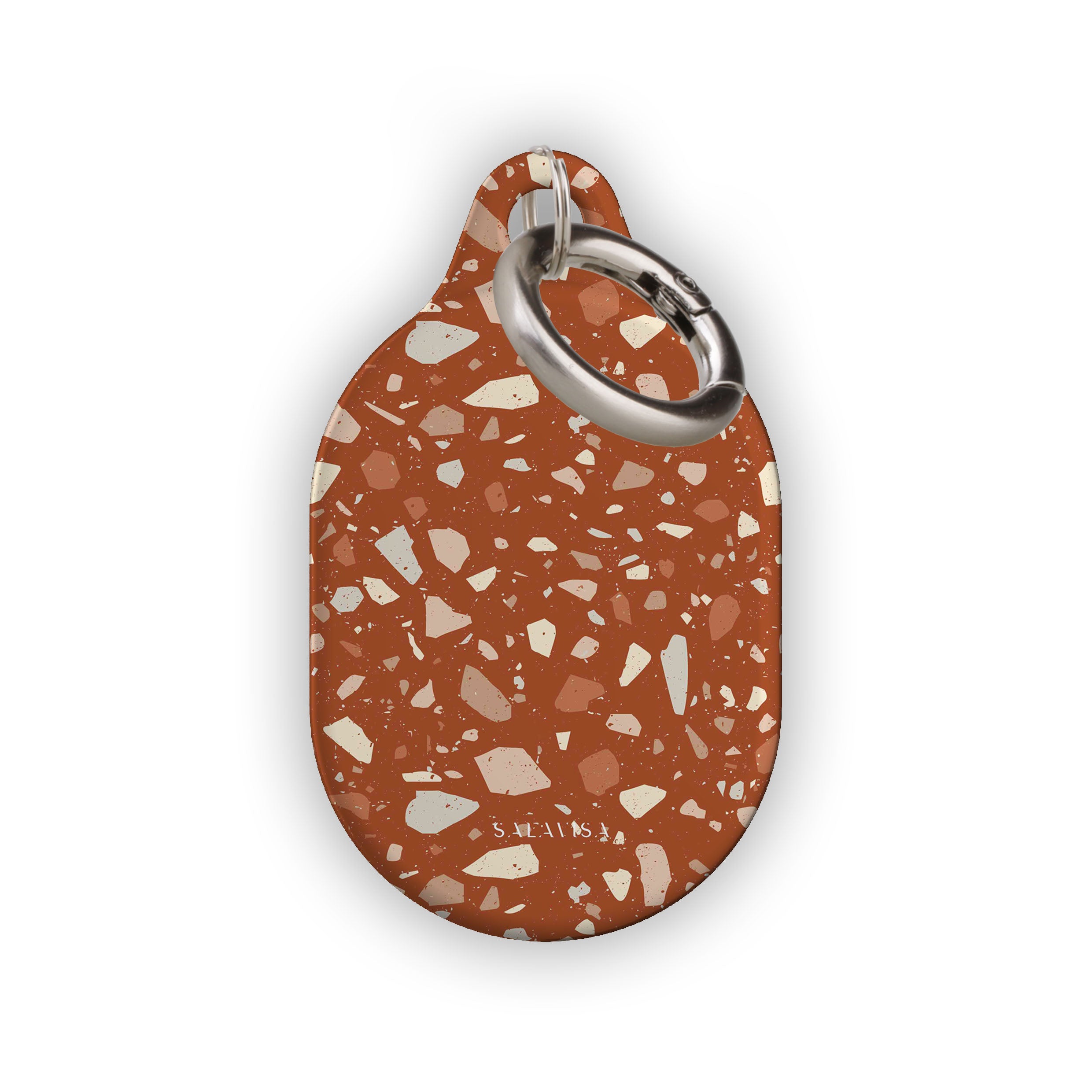 Orange Terrazzo AirTag Holder - Stylish & Durable Keychain for Apple AirTag - Perfect for Keys, Wallets, Bags & Travel Accessories