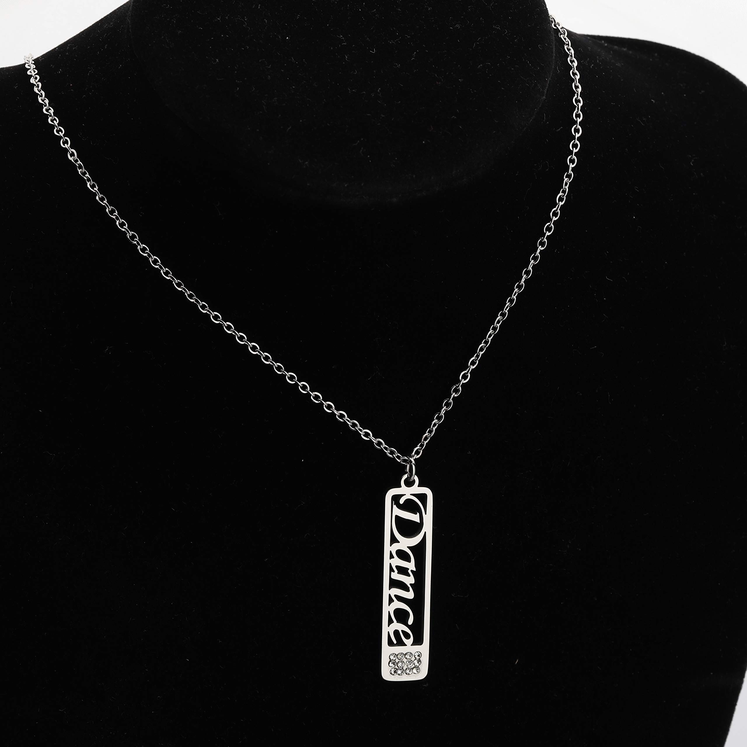 BEKECH Ballerina Dance Necklace Pendant - Elegant Jewelry Gift for Women & Girls - Perfect for Dance Recitals, Ballet Performances & Special Occasions