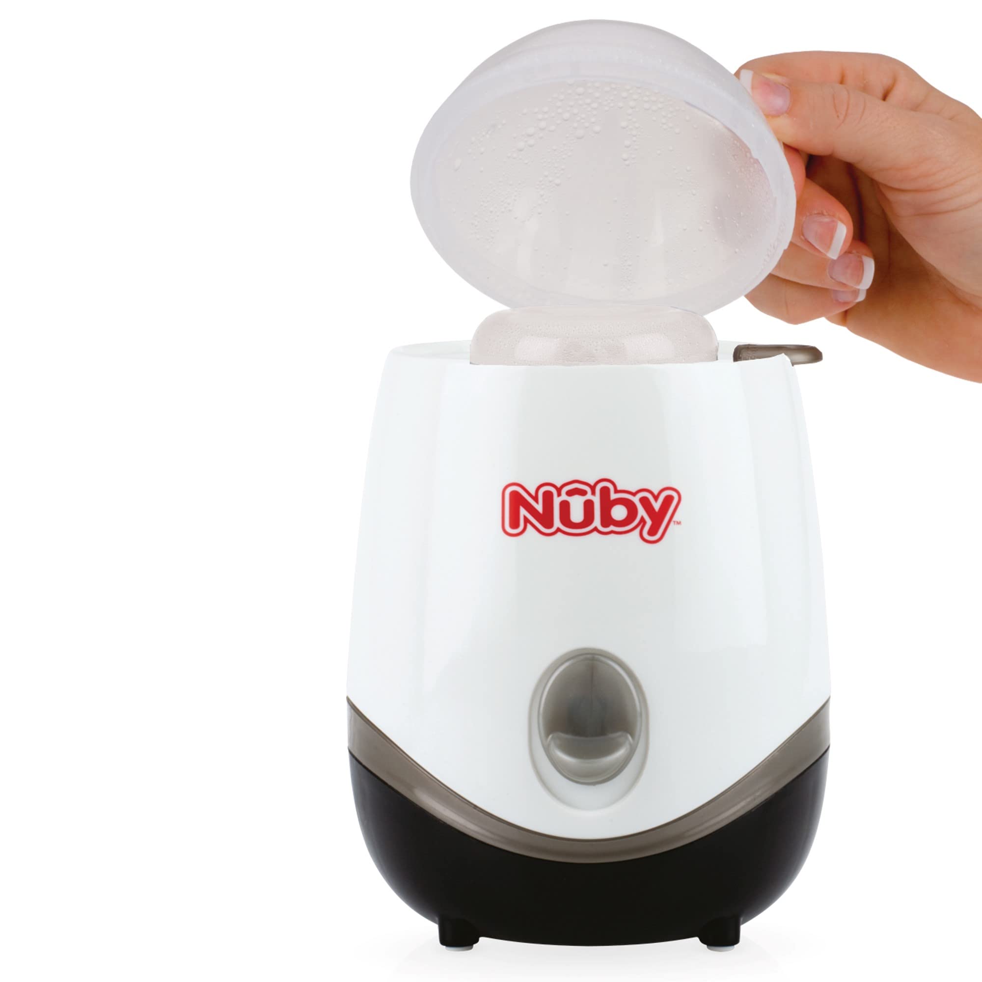 Nuby One-Touch 2-in-1 Electric Baby Bottle Warmer and Sterilizer for Breastmilk & Formula - Fast Heating & Safe Sterilization for Nursery, Travel & Daycare Use