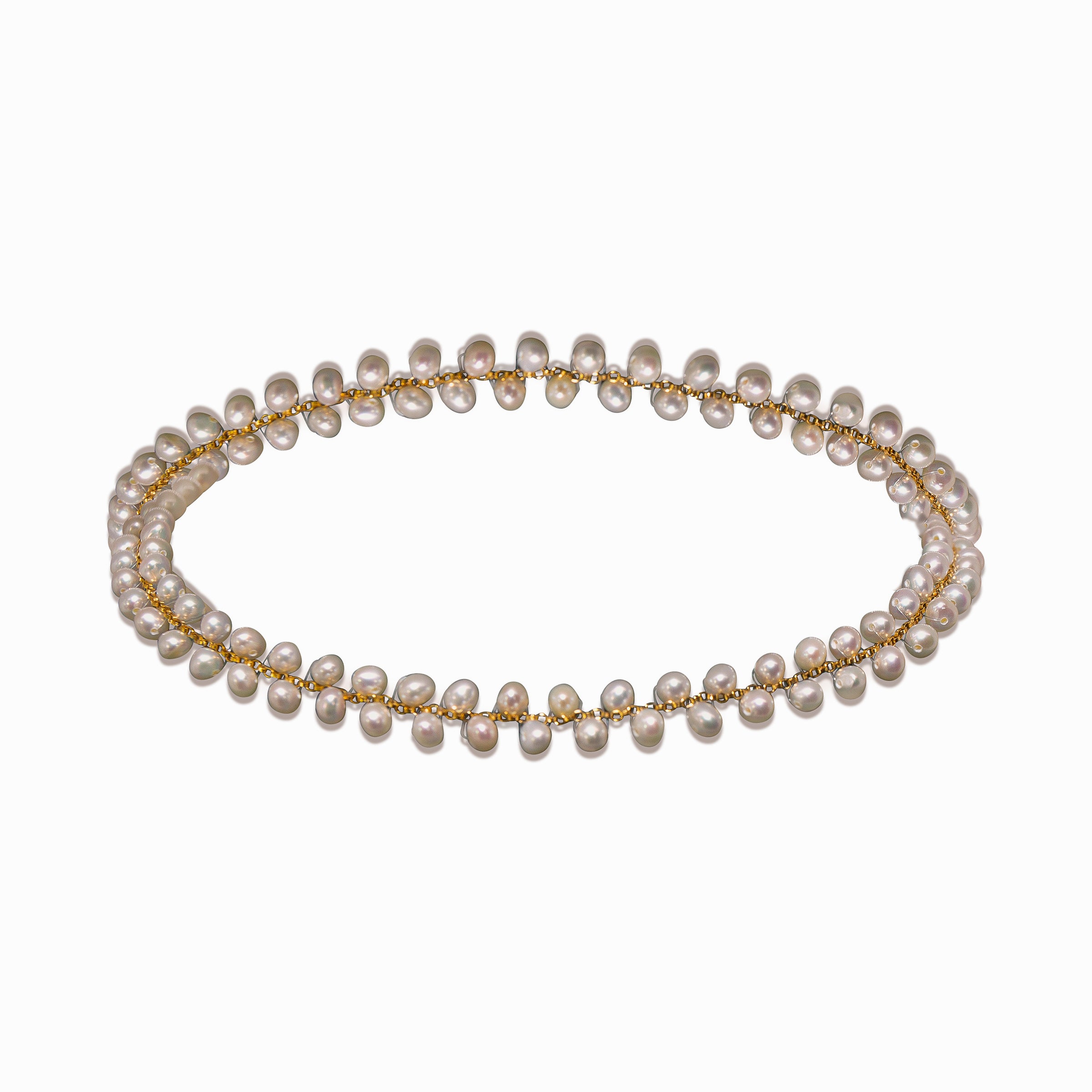 Gleaming Pearl Circle Necklace - Elegant Women's Jewelry for Parties, Weddings & Special Occasions