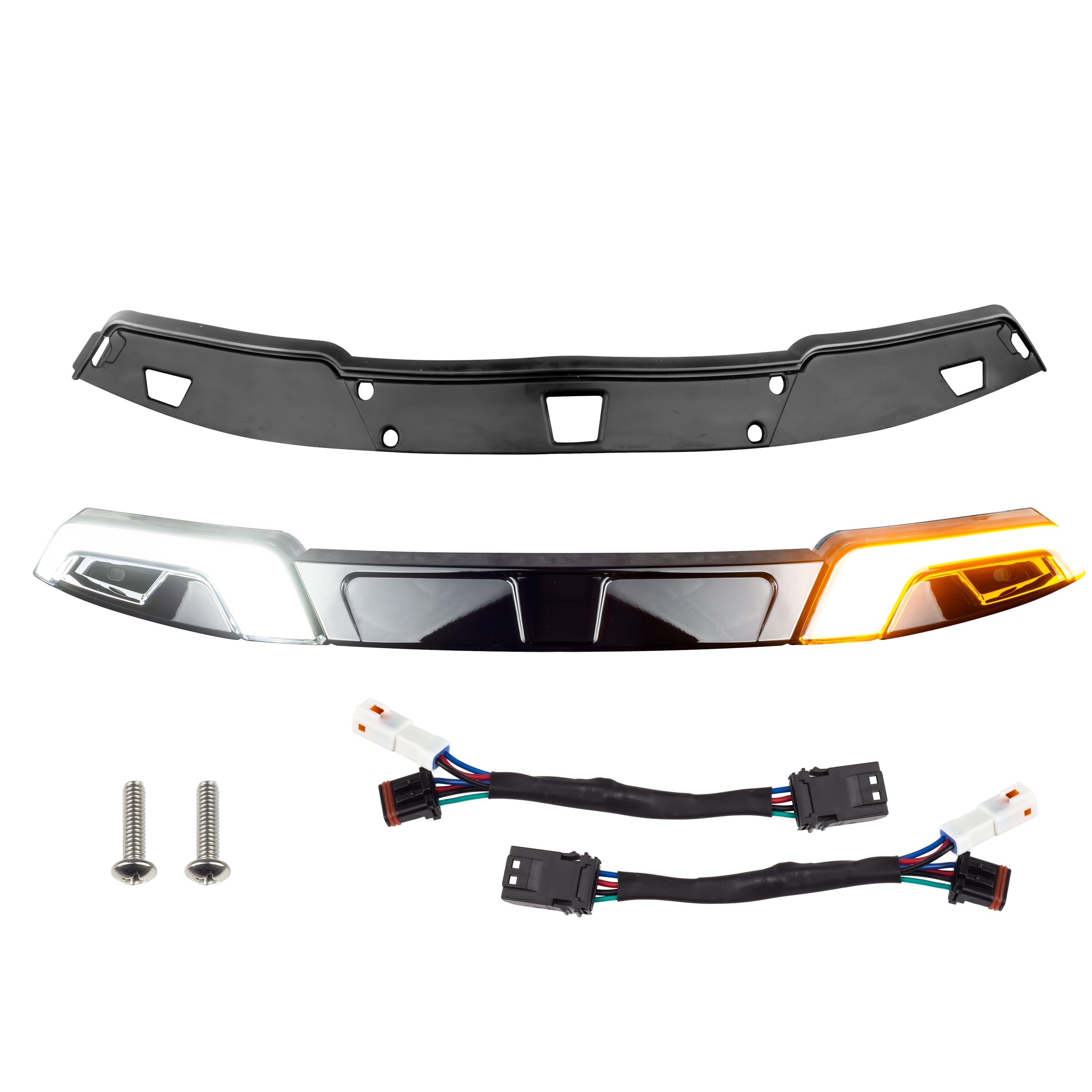 HALOS LED Windshield Trim Kit for Harley Davidson - White Running Lights & Amber Turn Signals | Compatible with 2014+ Street Glide & Electra Glide Batwing Fairings | Enhanced Visibility for Night Riding & Custom Motorcycle Styling
