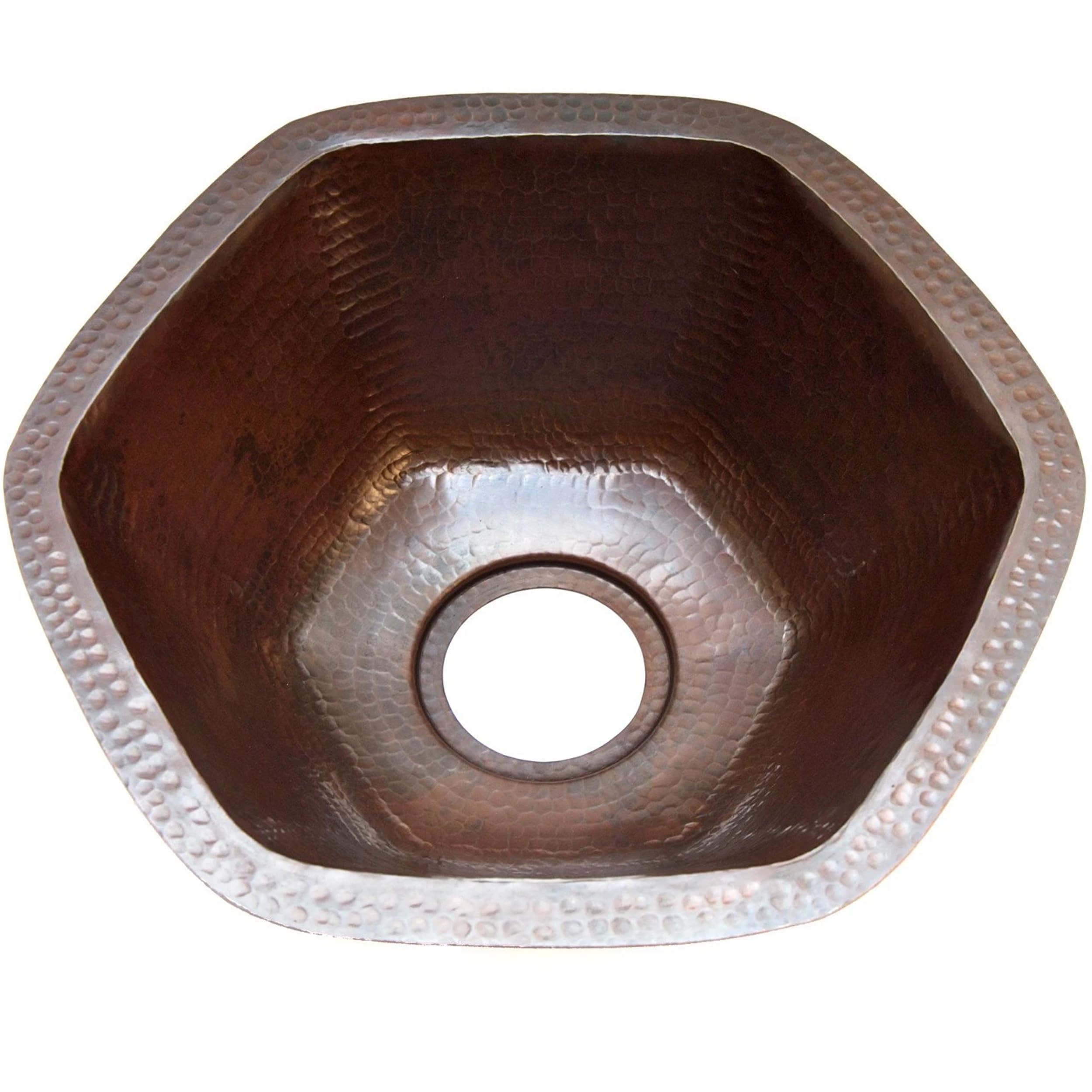 Novatto NAVARRE Copper Bar Sink - Antique Finish Farmhouse Kitchen Sink for Bar, Coffee Station, or Outdoor Entertaining