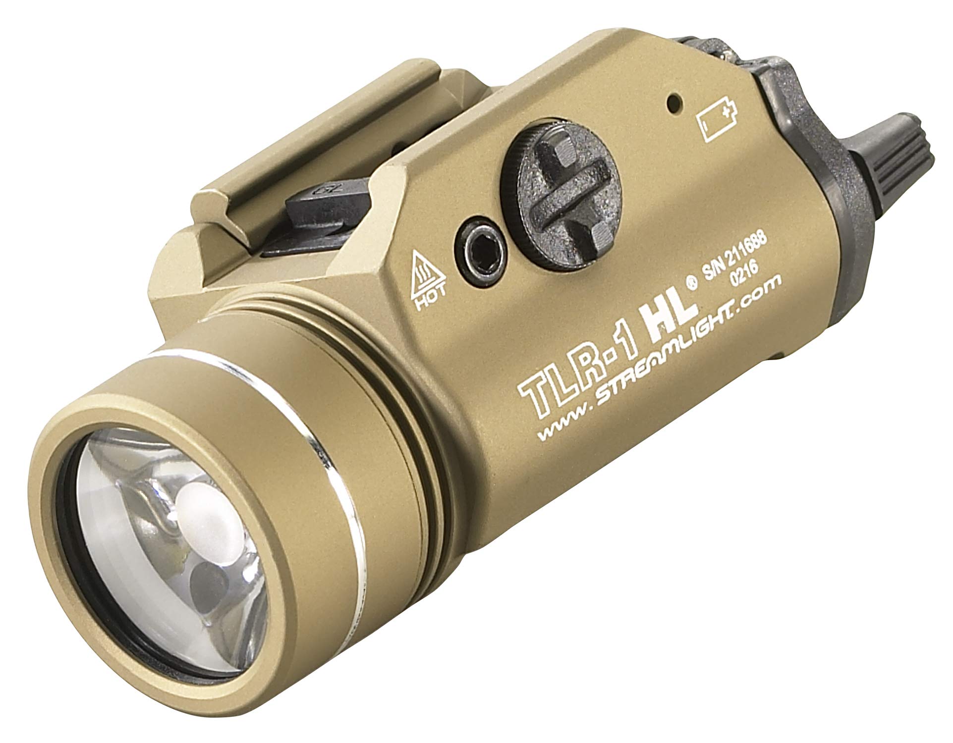 Streamlight 69888 TLR-1 HL 1000-Lumen Tactical Weapon Light with Long Gun Kit - Includes Remote Pressure Switch, Mounting Clips & Safe Off Feature (Flat Dark Earth) - Perfect for Home Defense, Hunting & Tactical Firearms Use