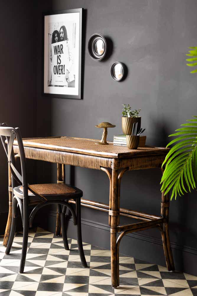 Dark Brown Rattan Console Table - Elegant Entryway & Hallway Furniture for Home Decor - Perfect for Living Room, Bedroom, or Office