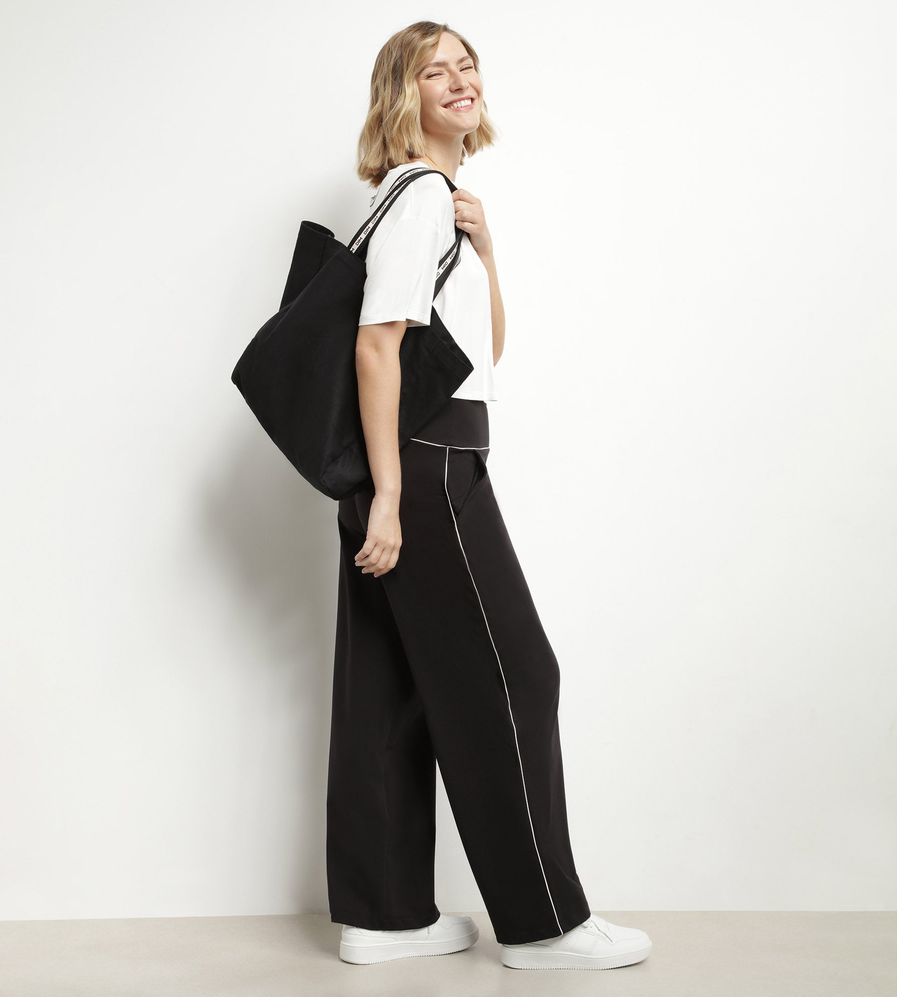 Black Cotton Canvas Tote Bag by Dim Move - Stylish & Durable for Shopping, Travel, and Everyday Use