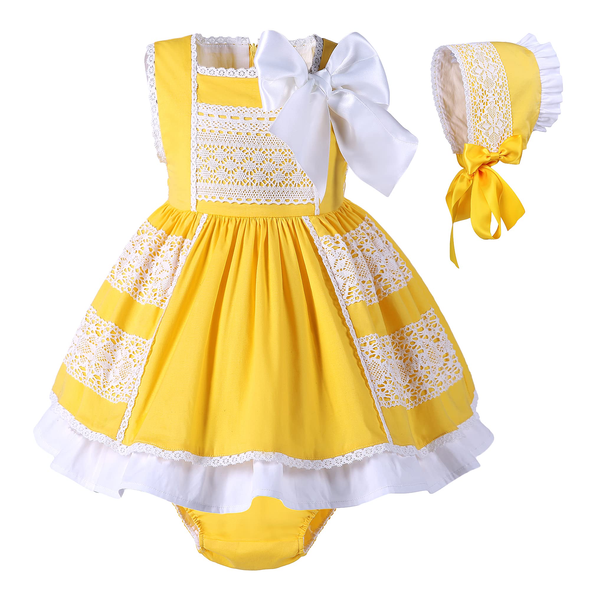 Pettigirl Vintage Lace Tulle Ruffle Dress for Girls - Elegant Easter & Spring Party Outfit, Toddler Fancy Birthday Dress for Special Occasions
