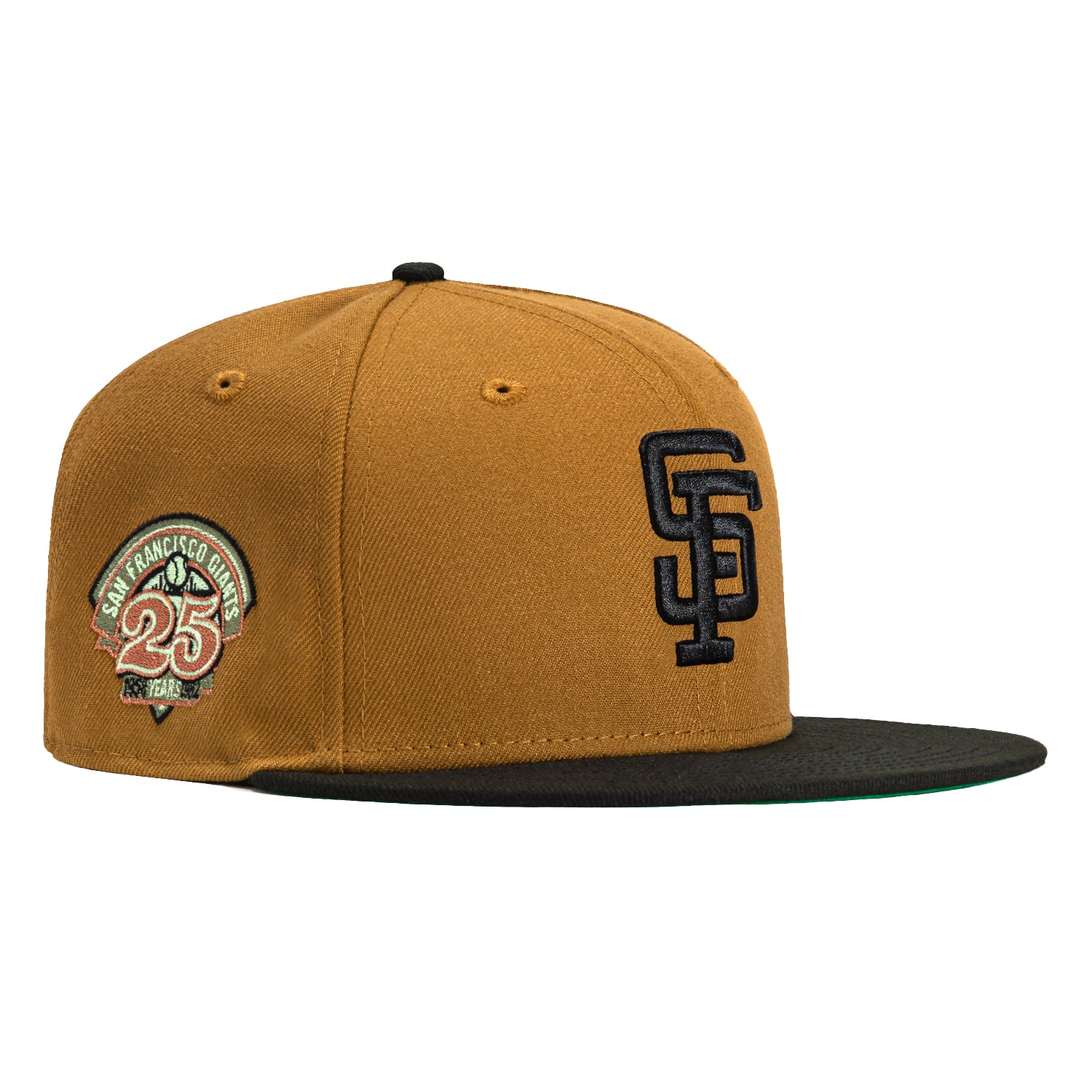 New Era 59Fifty San Francisco Giants 25th Anniversary Patch Snapback Hat - Old Gold & Black - Official MLB Licensed Baseball Cap for Men & Women - Perfect for Games, Collecting & Streetwear Fashion