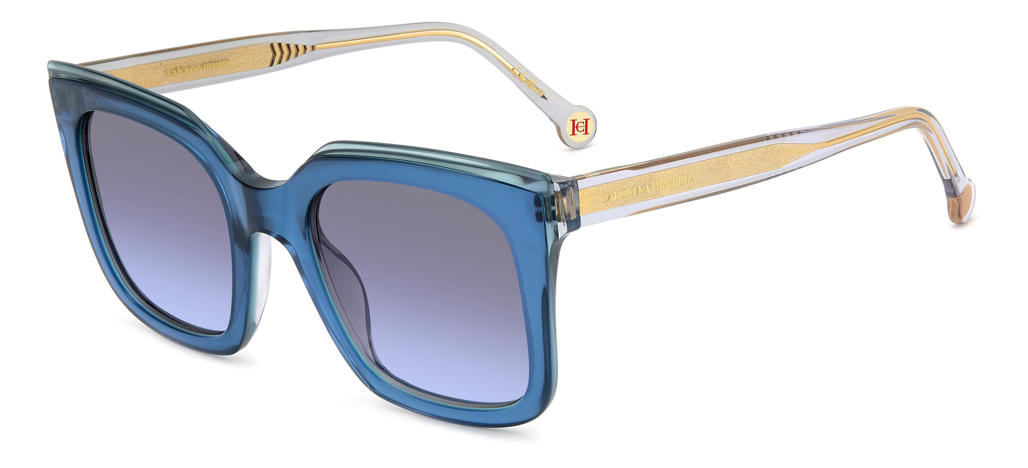 Carolina Herrera HER 0249/G/S Gold-Tone Sunglasses for Women - Luxury Fashion Shades for Everyday Wear & Outdoor Activities