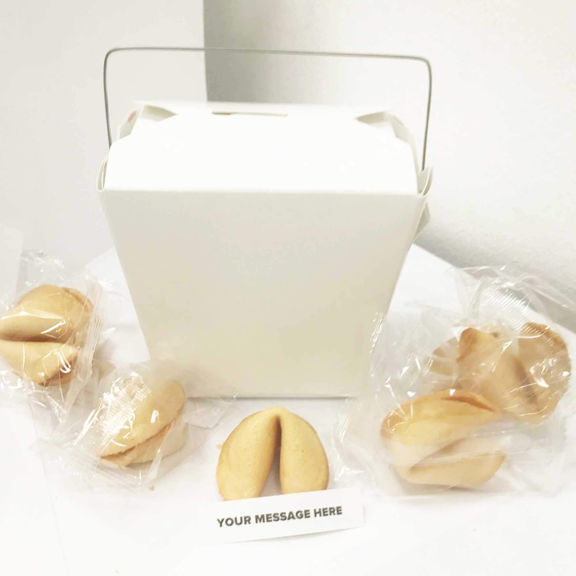Vegan Fortune Cookies - 6 Pack Custom Messages | Personalized with Your Own Text | Individually Wrapped | Includes Takeout Box | Vegan & Cruelty-Free | Perfect for Parties, Weddings & Corporate Events