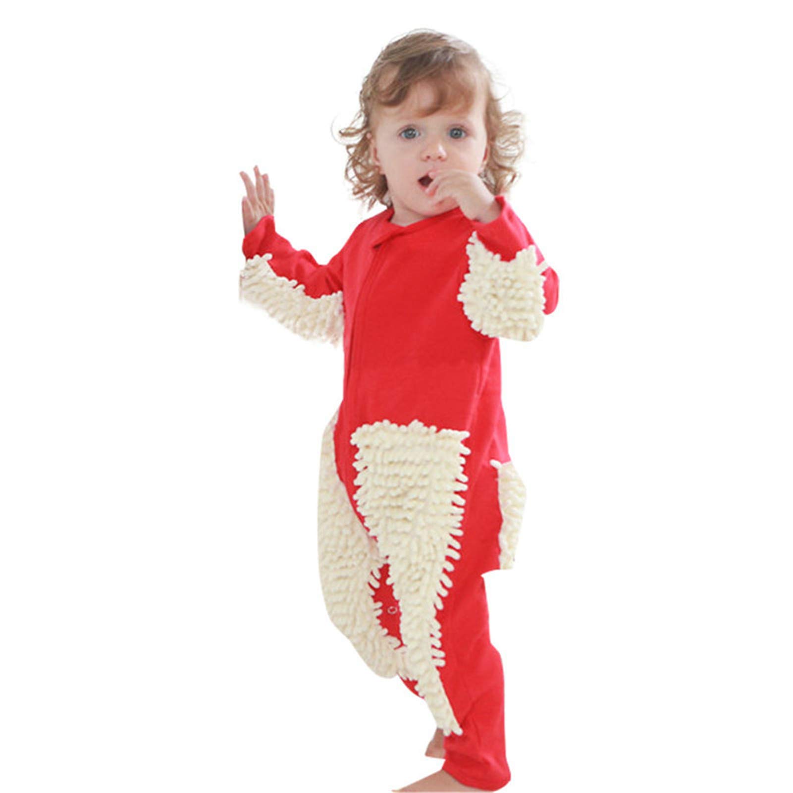 CHAW Adorable Baby Mop Onesie - Soft Infant Crawling Mop Outfit for Boys & Girls (0-24 Months) | Fun Cleaning Costume for Playtime & Photo Shoots