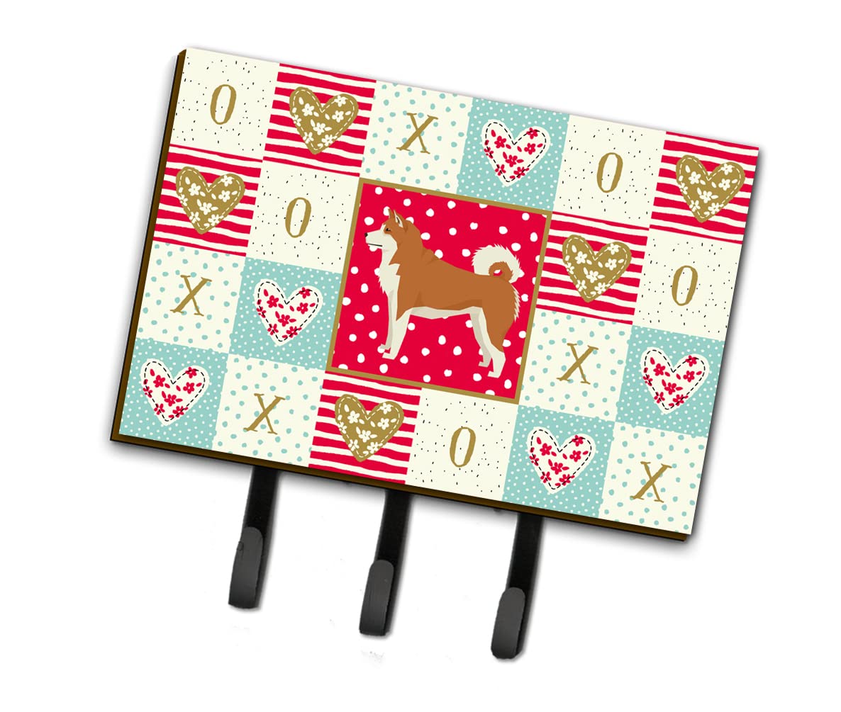 Caroline's Treasures Akita Love Leash & Key Holder Hooks - Colorful Dog Accessories for Home & Travel | Perfect for Pet Lovers & Organizers