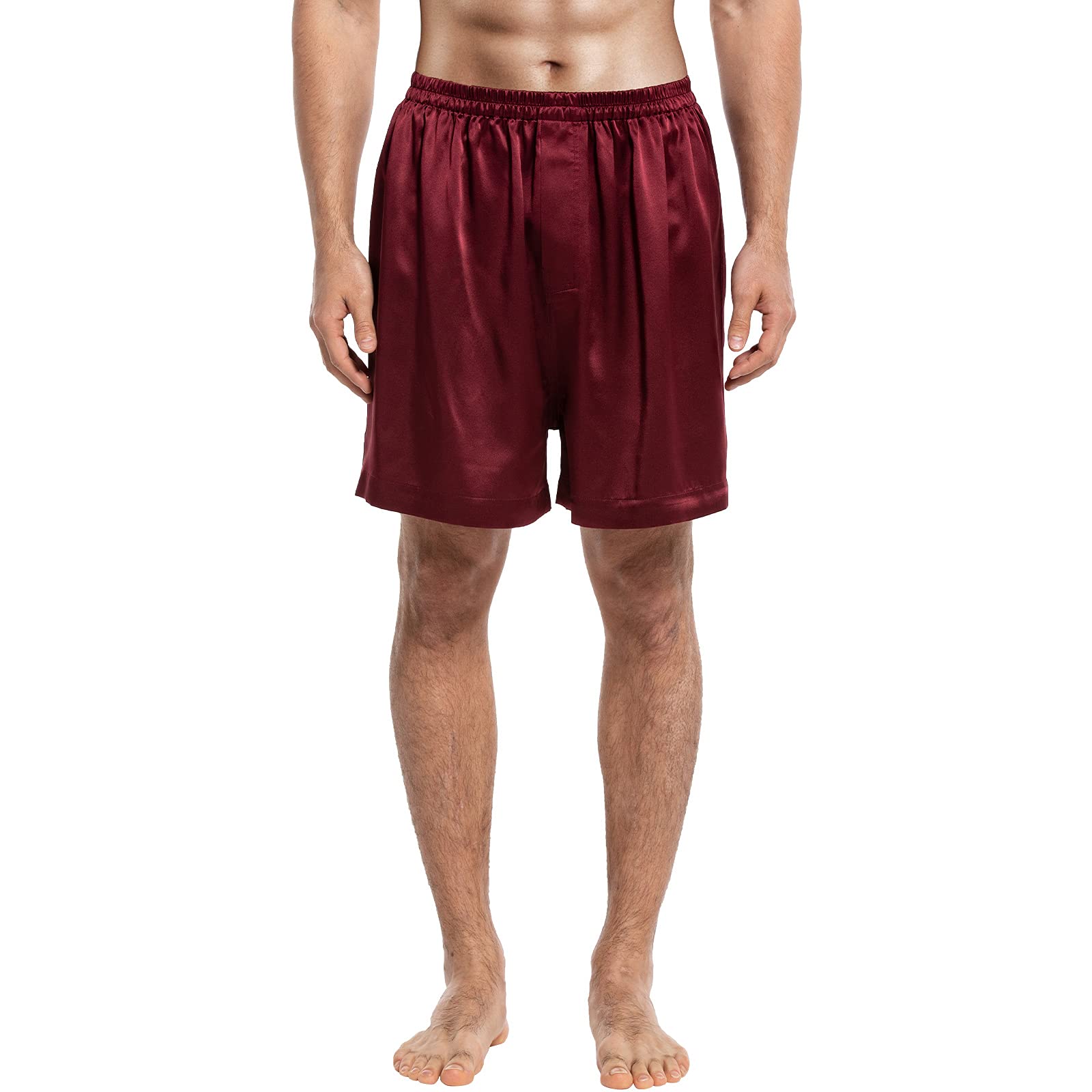 COLD POSH Men's Silk Boxer Shorts - 100% Pure Mulberry Silk, 19mm Silky Soft & Breathable, Luxury Lightweight Sleepwear & Loungewear - 2 Pack for Father, Son, Boyfriend or Husband - Perfect for Sleeping, Relaxing at Home & Travel