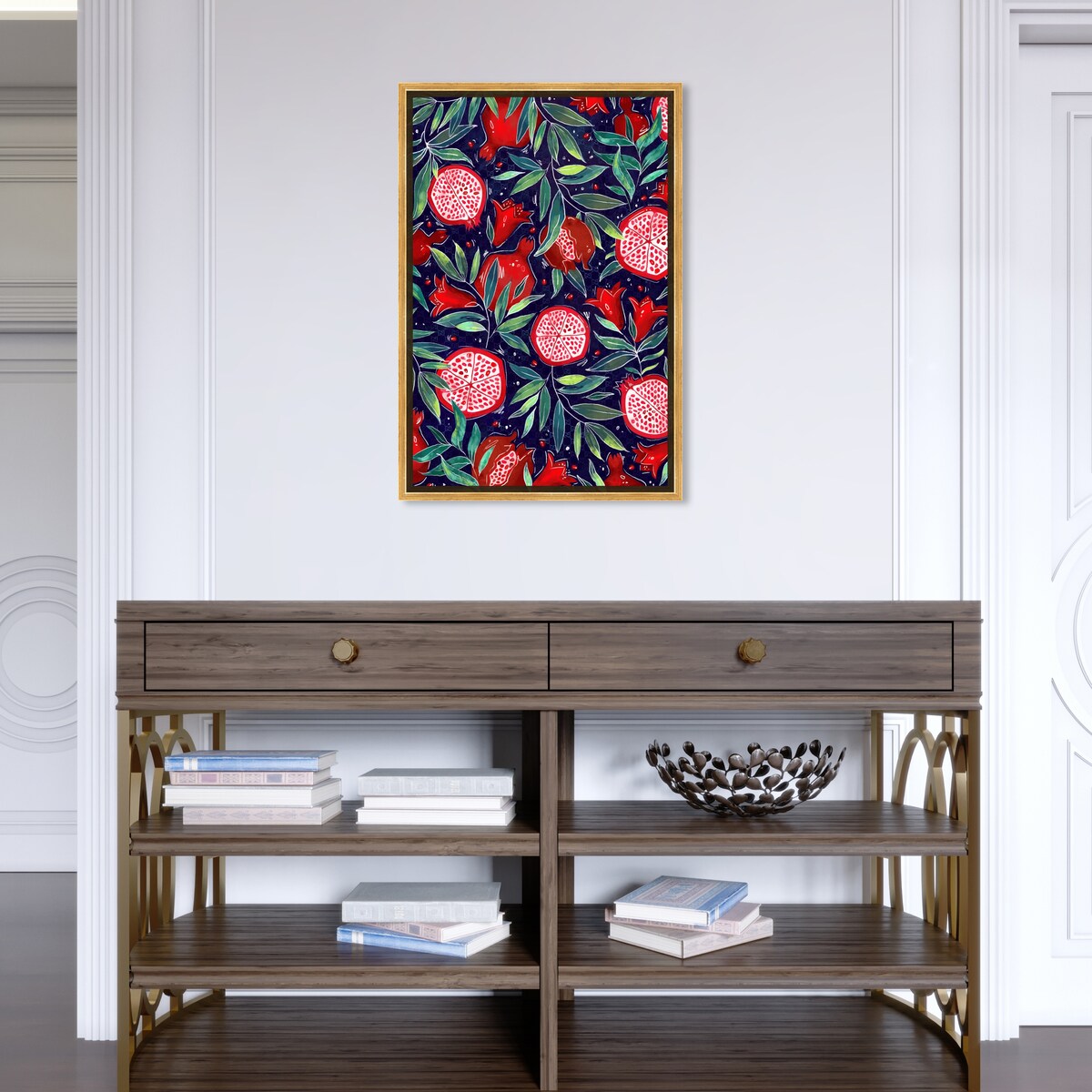 Blooming Tropical Flowers Framed Canvas Wall Art - White Cabin & Lodge Decor for Kitchen, Living Room, Bedroom | Nature-Inspired Home Decor & Gift Idea